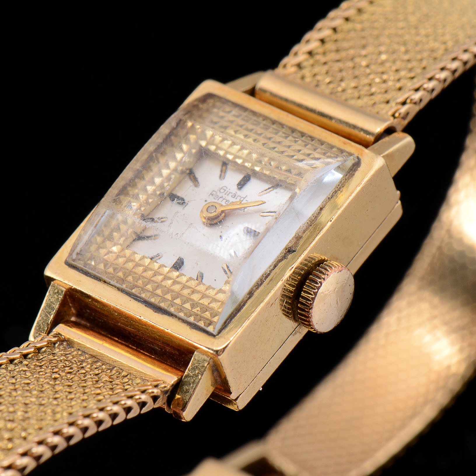 1950 Vintage Girard-Perregaux 18K Yellow Gold Watch Bracelet
