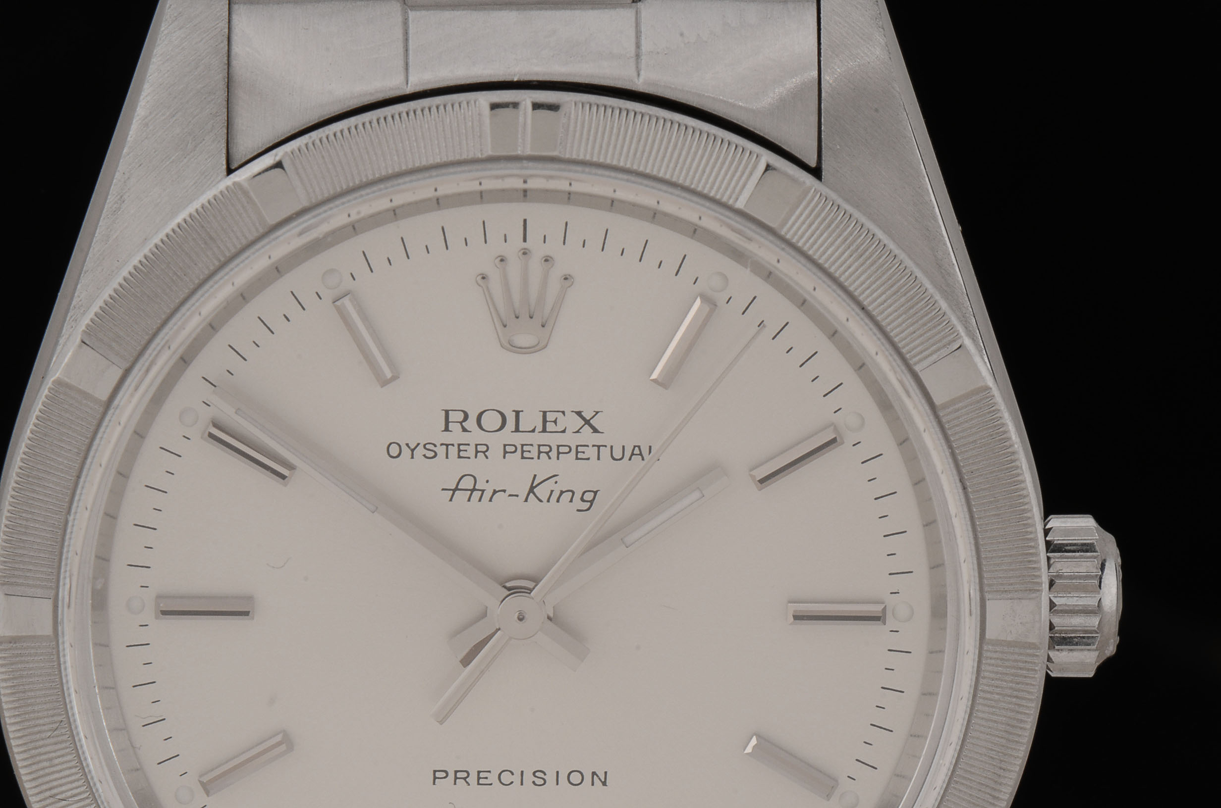 Men's Rolex Perpetual Air-King Stainless Steel Silver Index Automatic Watch