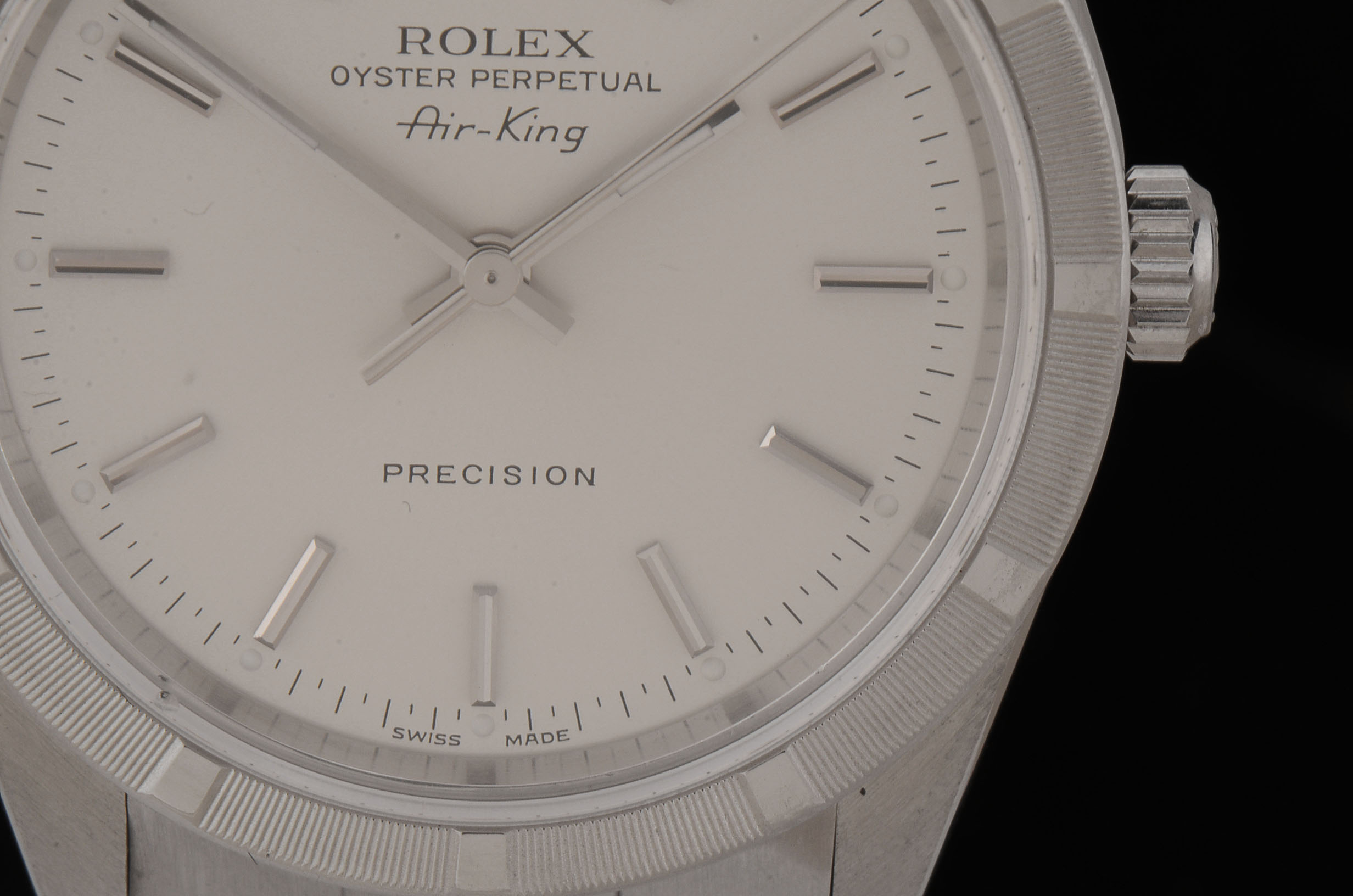 Men's Rolex Perpetual Air-King Stainless Steel Silver Index Automatic Watch