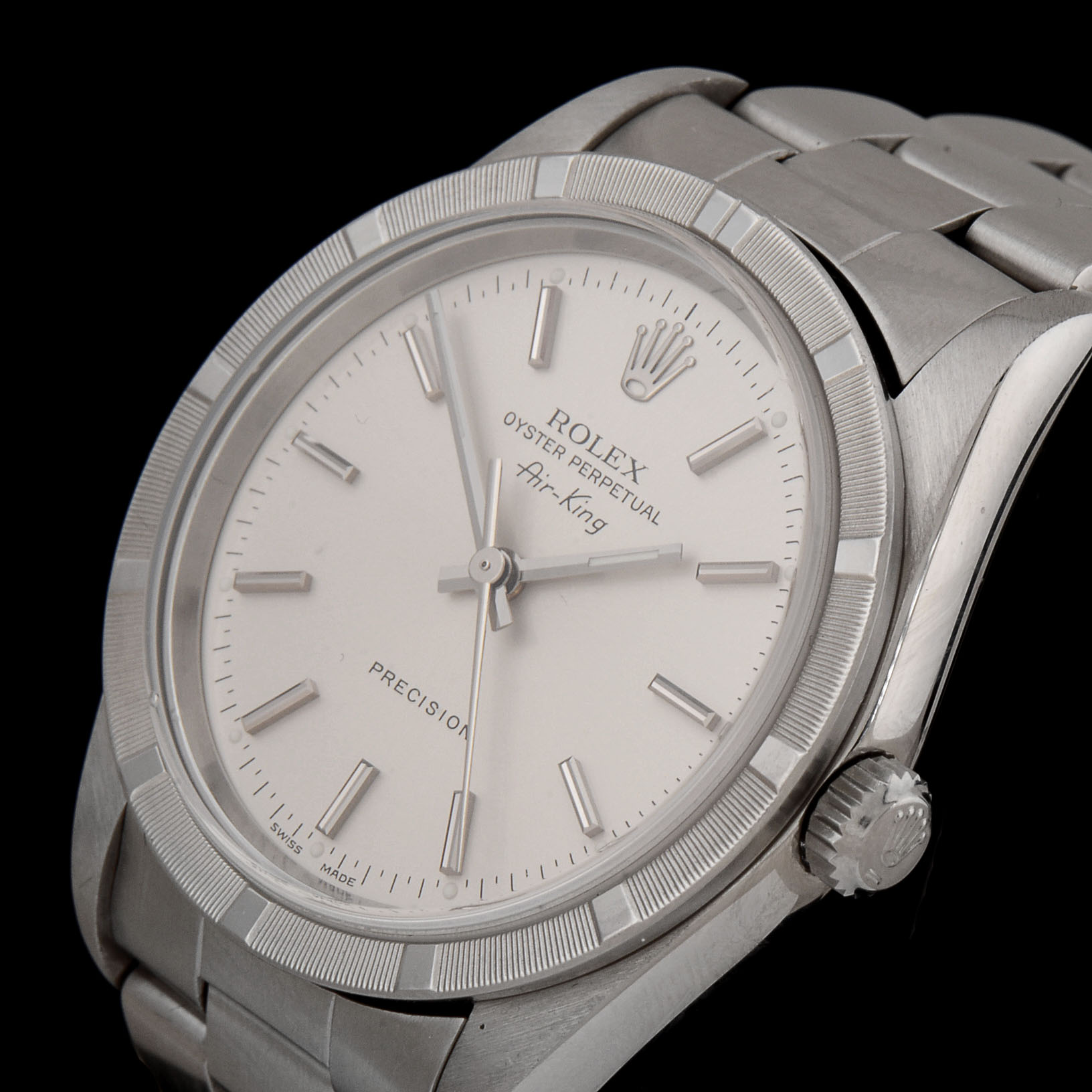 Men's Rolex Perpetual Air-King Stainless Steel Silver Index Automatic Watch