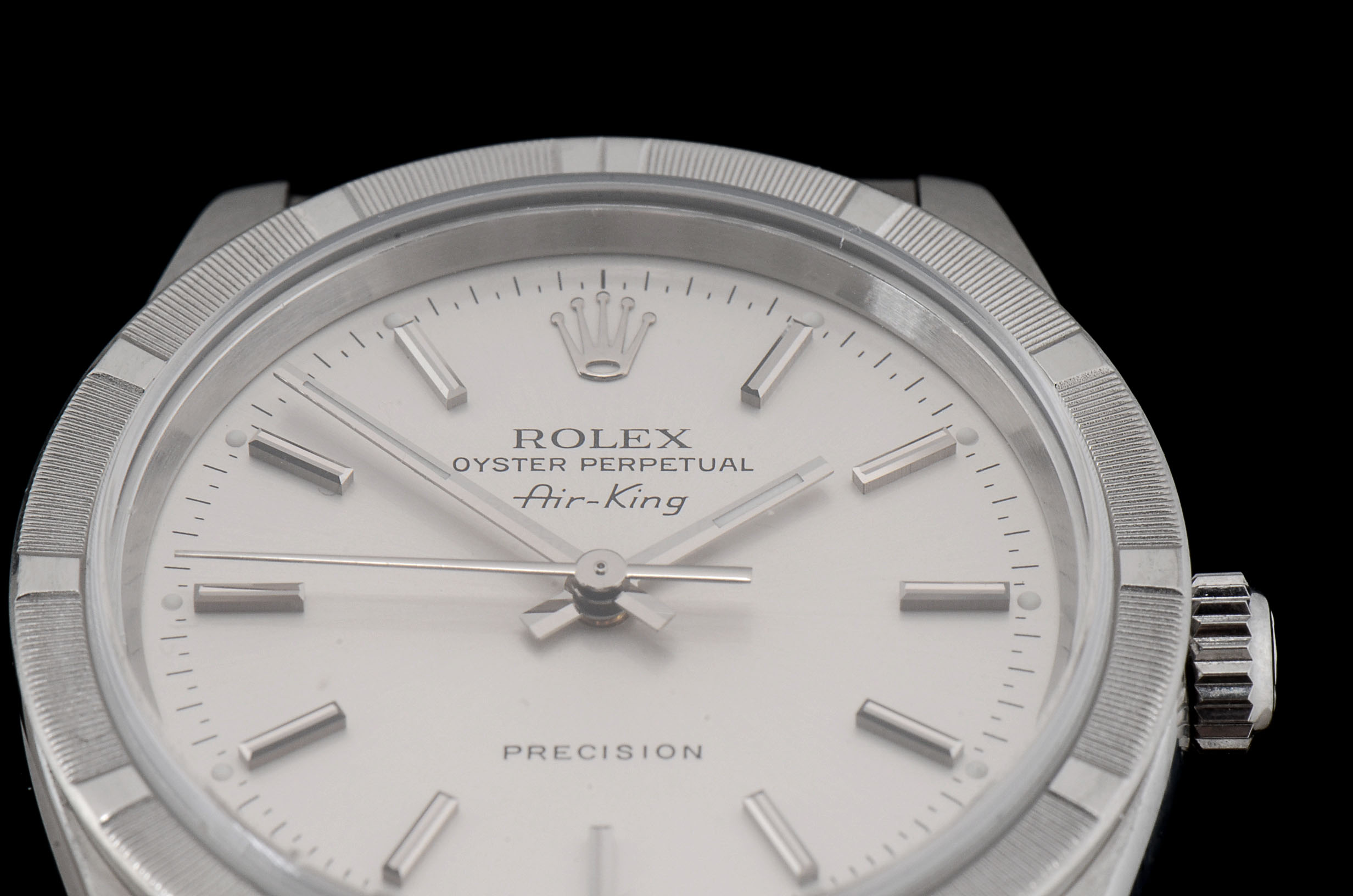 Men's Rolex Perpetual Air-King Stainless Steel Silver Index Automatic Watch