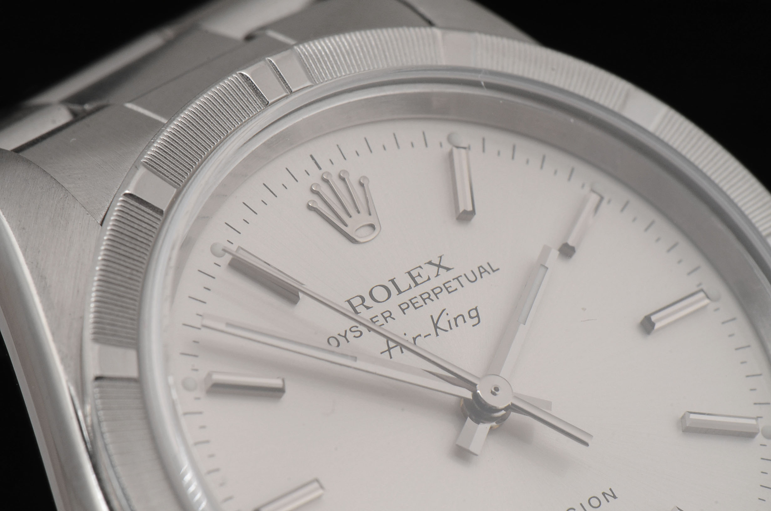 Men's Rolex Perpetual Air-King Stainless Steel Silver Index Automatic Watch