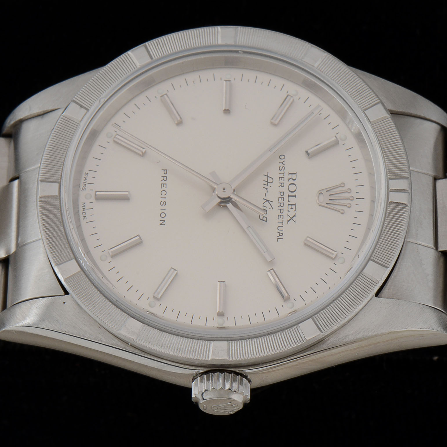 Men's Rolex Perpetual Air-King Stainless Steel Silver Index Automatic Watch