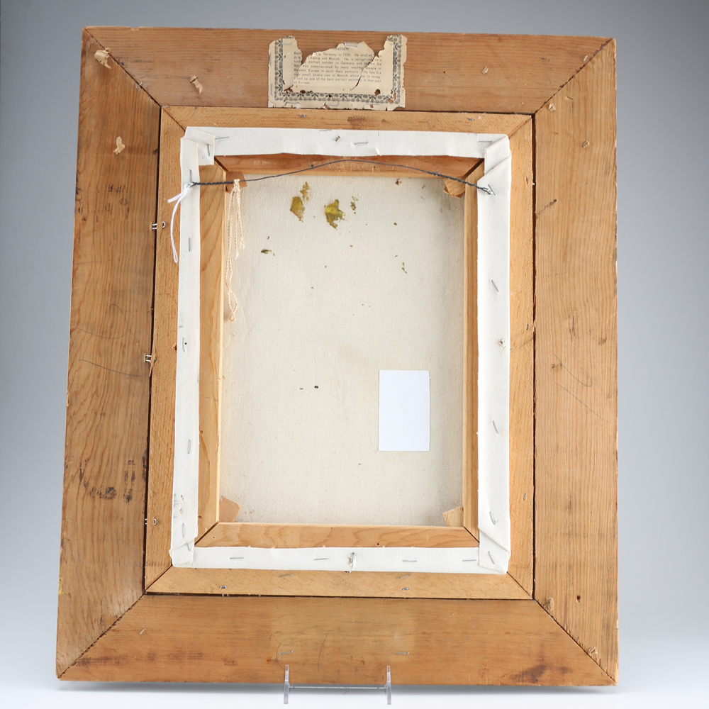 F. Dressen Signed Oil Portrait on Canvas