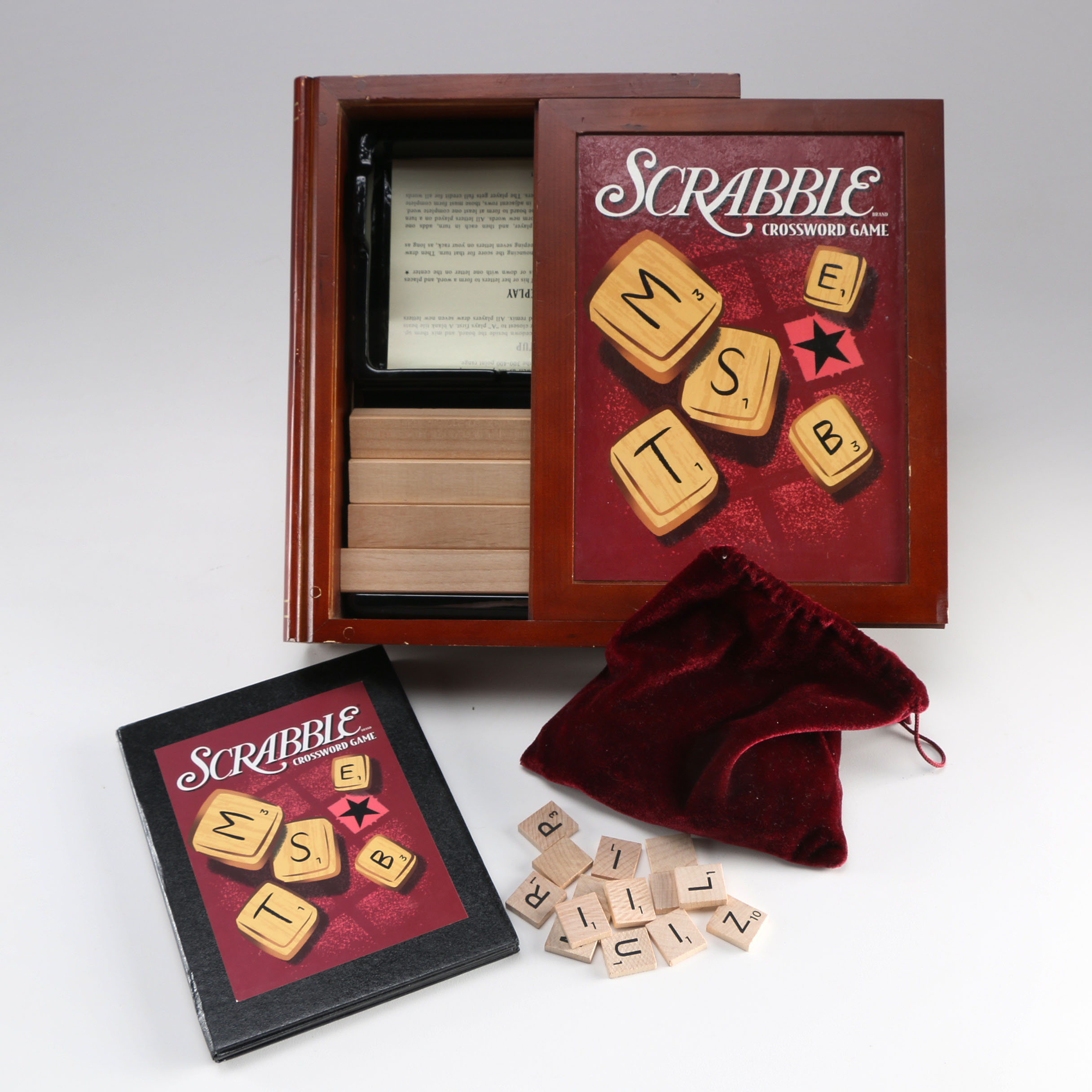 Collection of Board Games in Wood Boxes