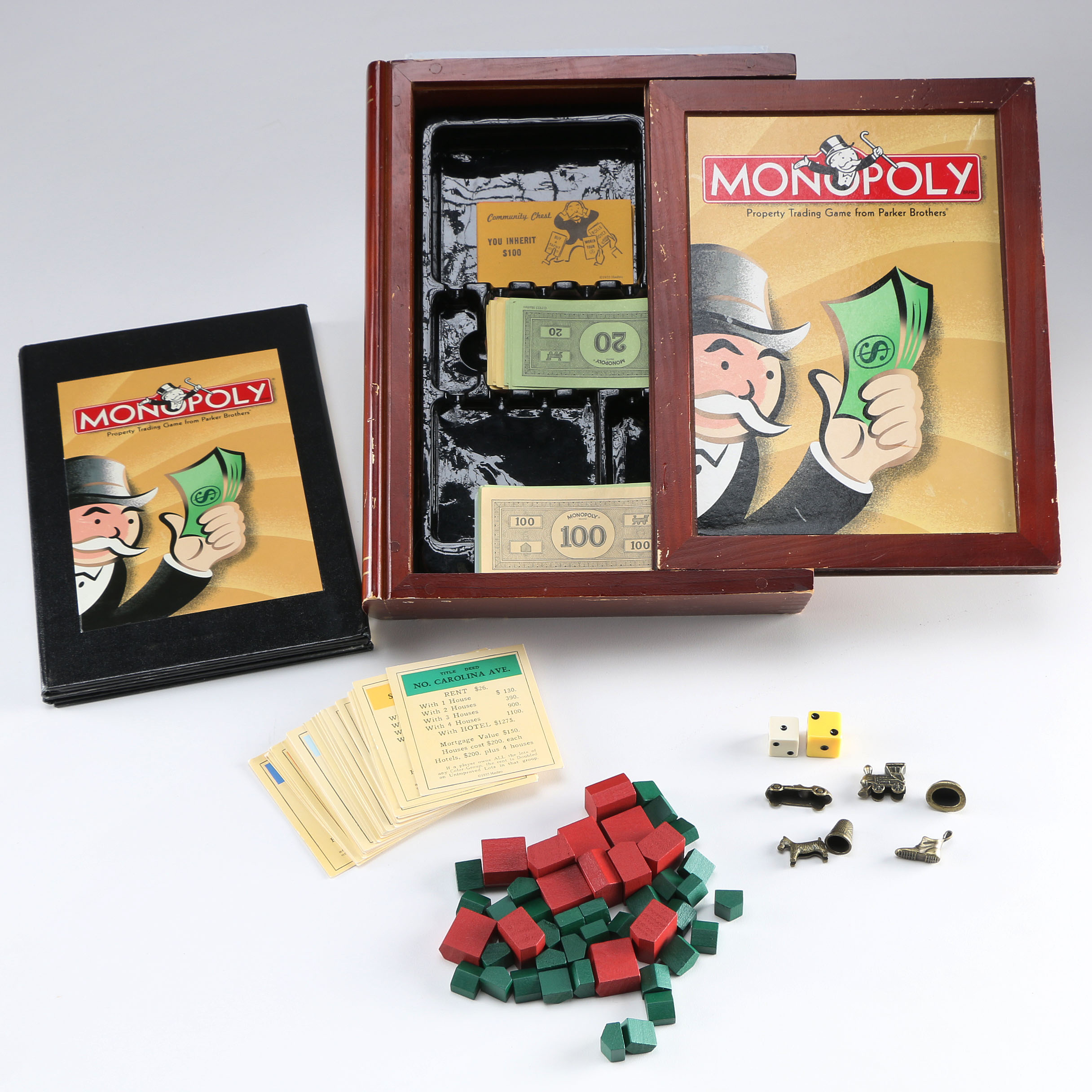 Collection of Board Games in Wood Boxes