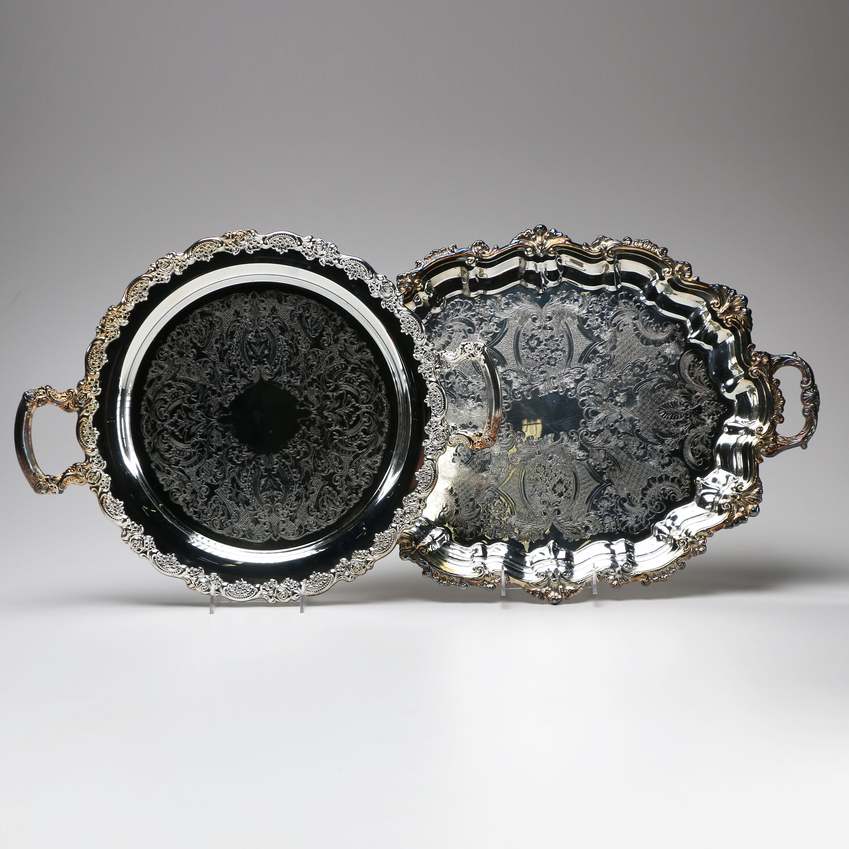 Pair of Silver Plated Serving Trays