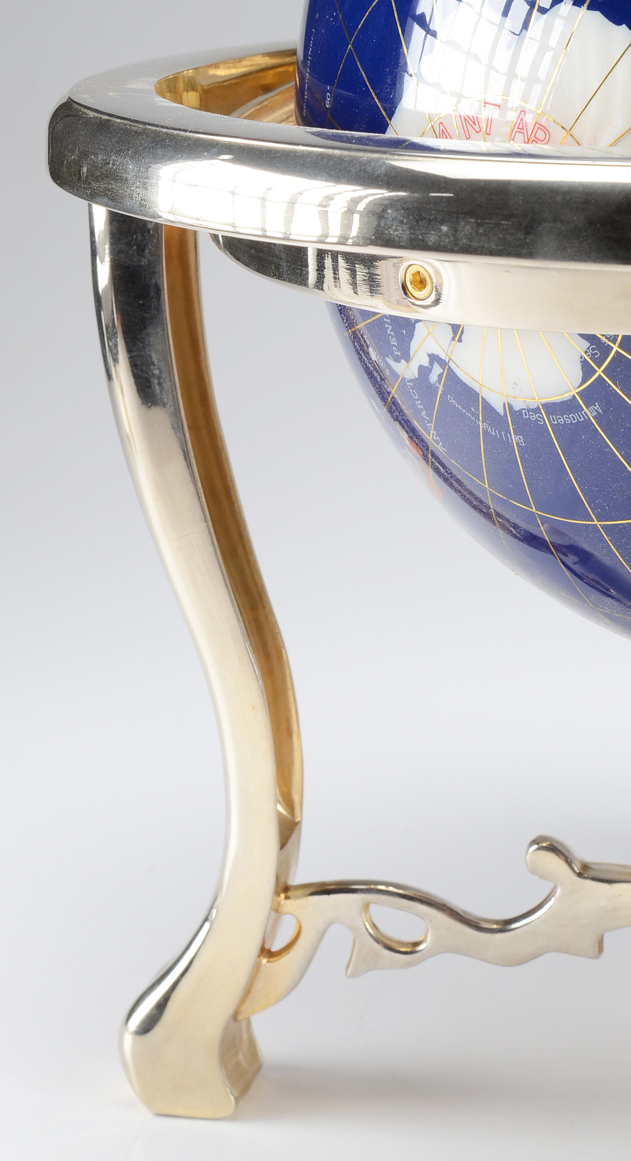 Semi-Precious Inlaid Desk World Globe