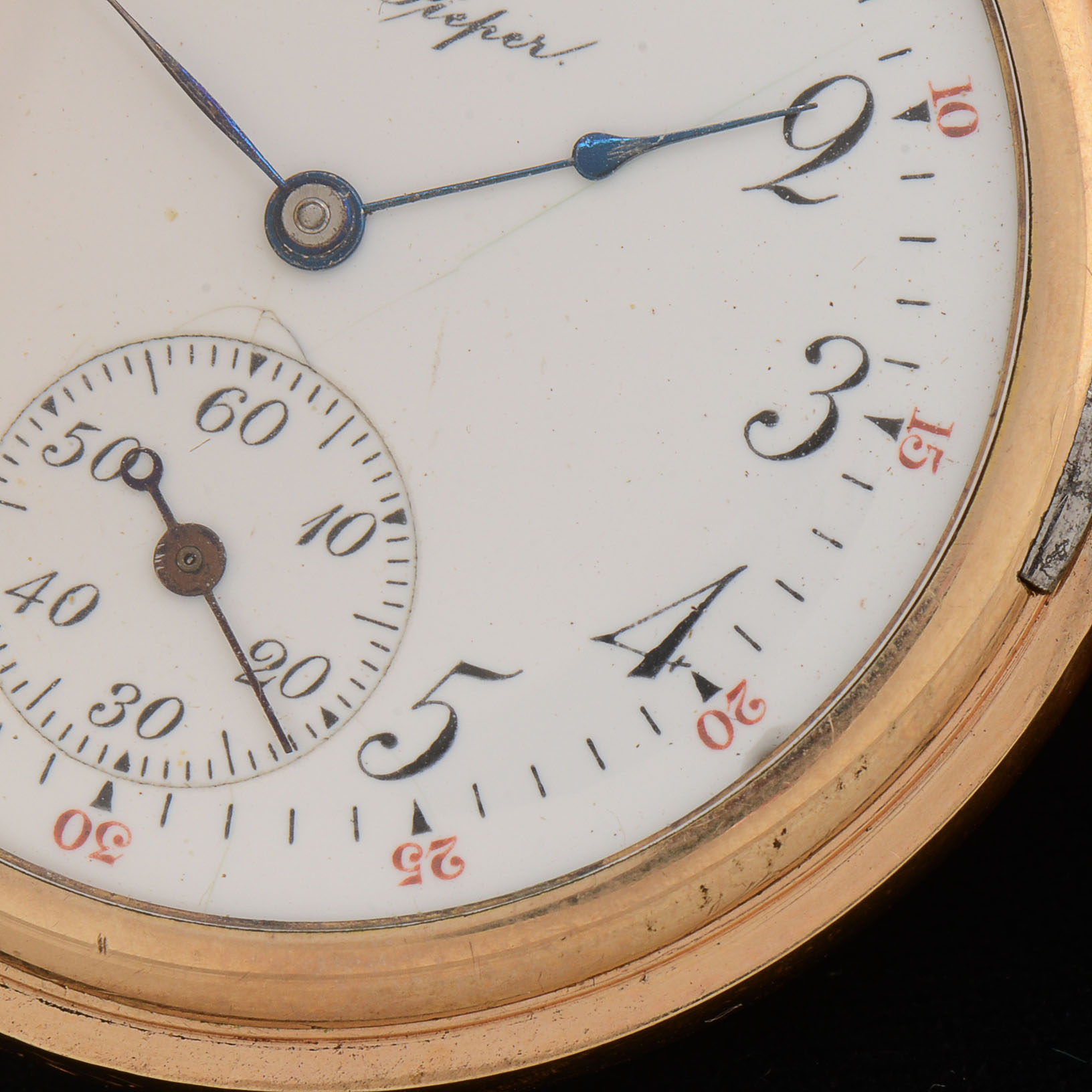 Early 20th Century F. Pieper Special Pocket Watch with Gold Filled Chain and Swivel