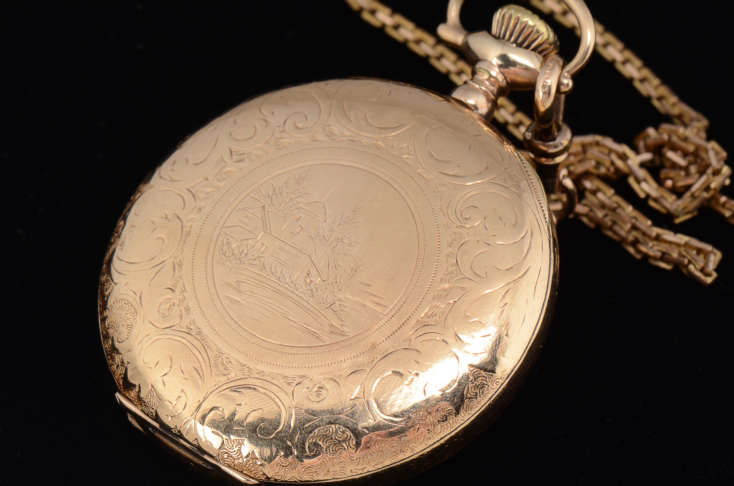 Early 20th Century F. Pieper Special Pocket Watch with Gold Filled Chain and Swivel