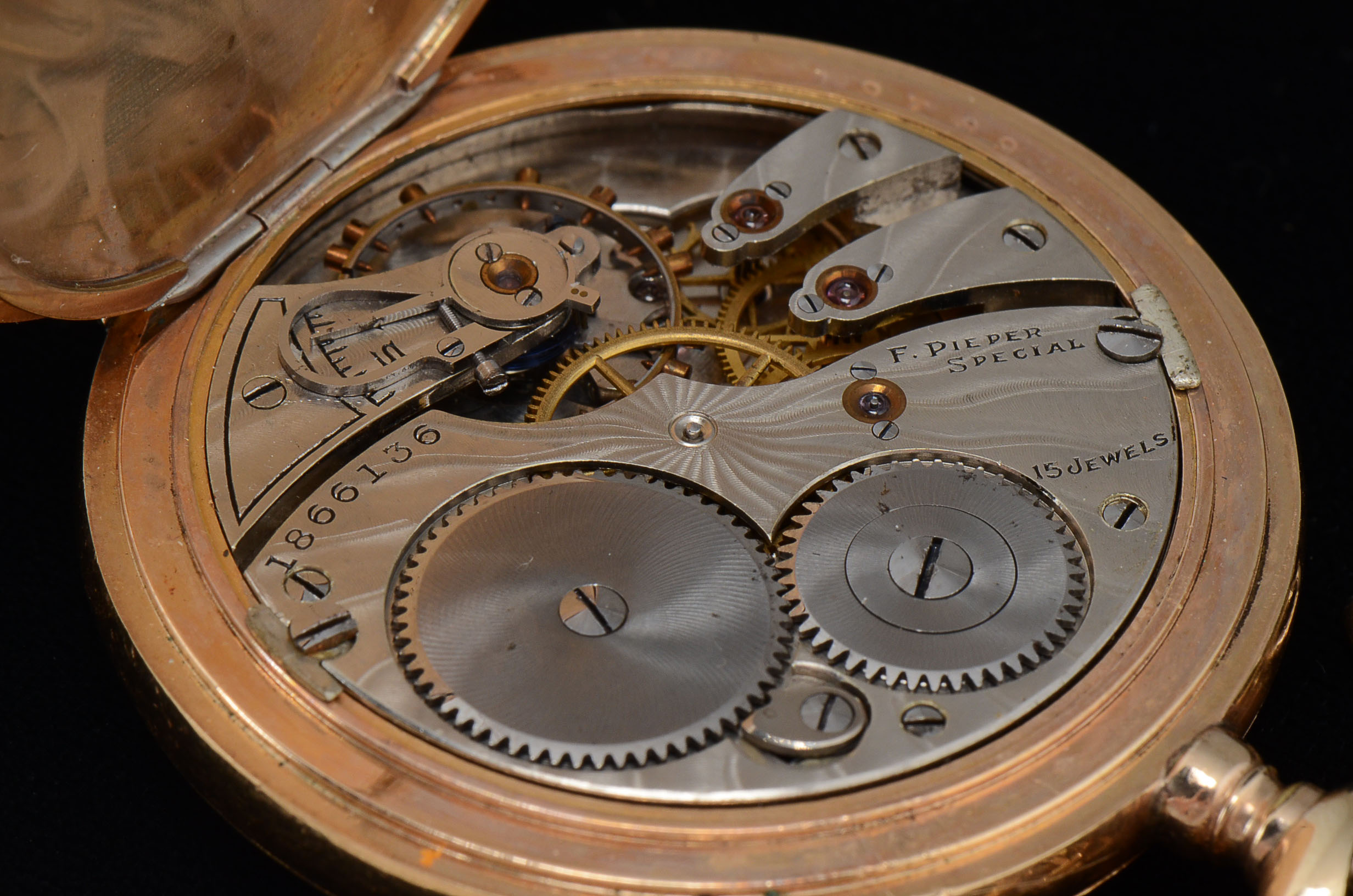 Early 20th Century F. Pieper Special Pocket Watch with Gold Filled Chain and Swivel