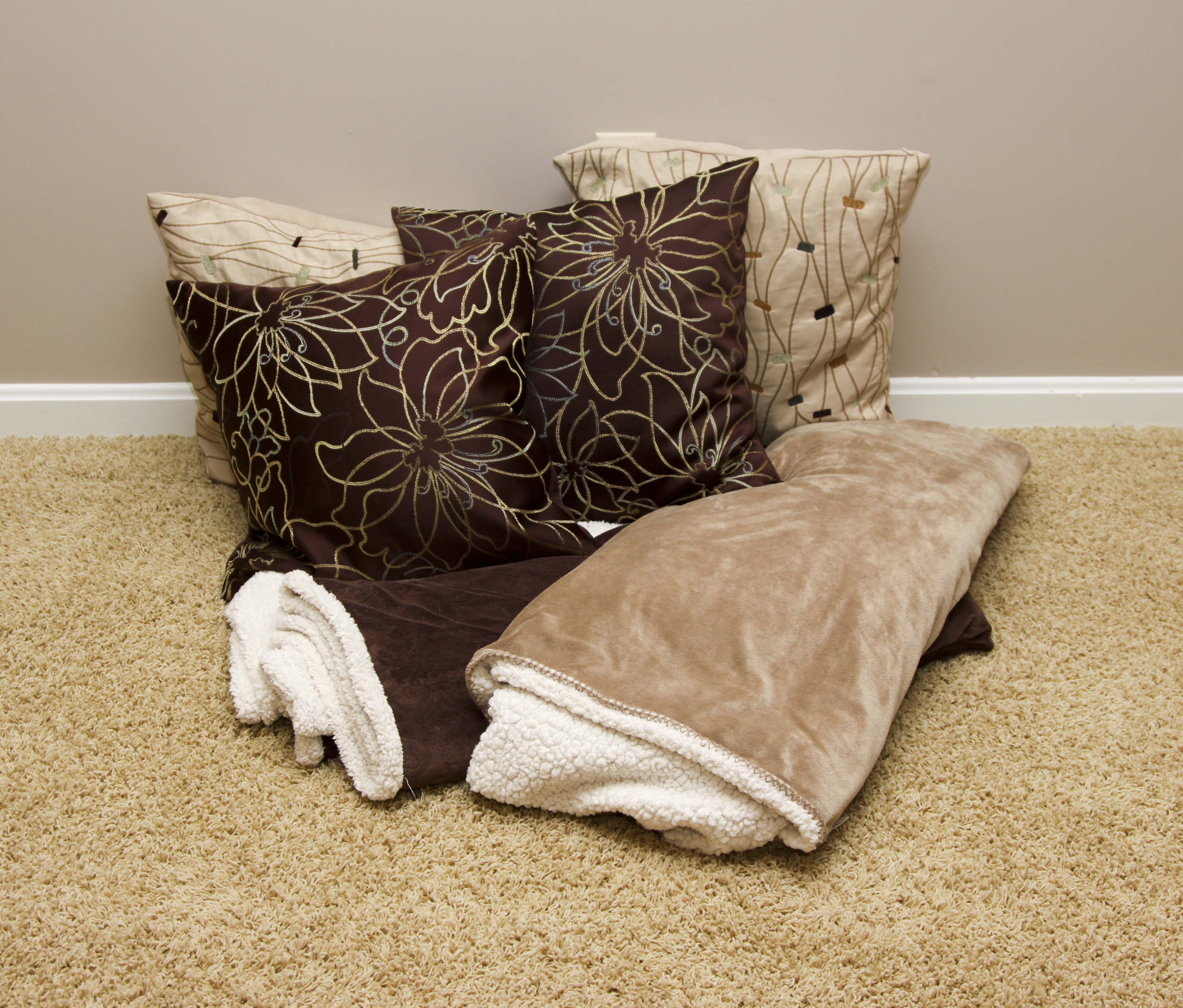 Cozy Brown and Tan Accent Pillows and Throws