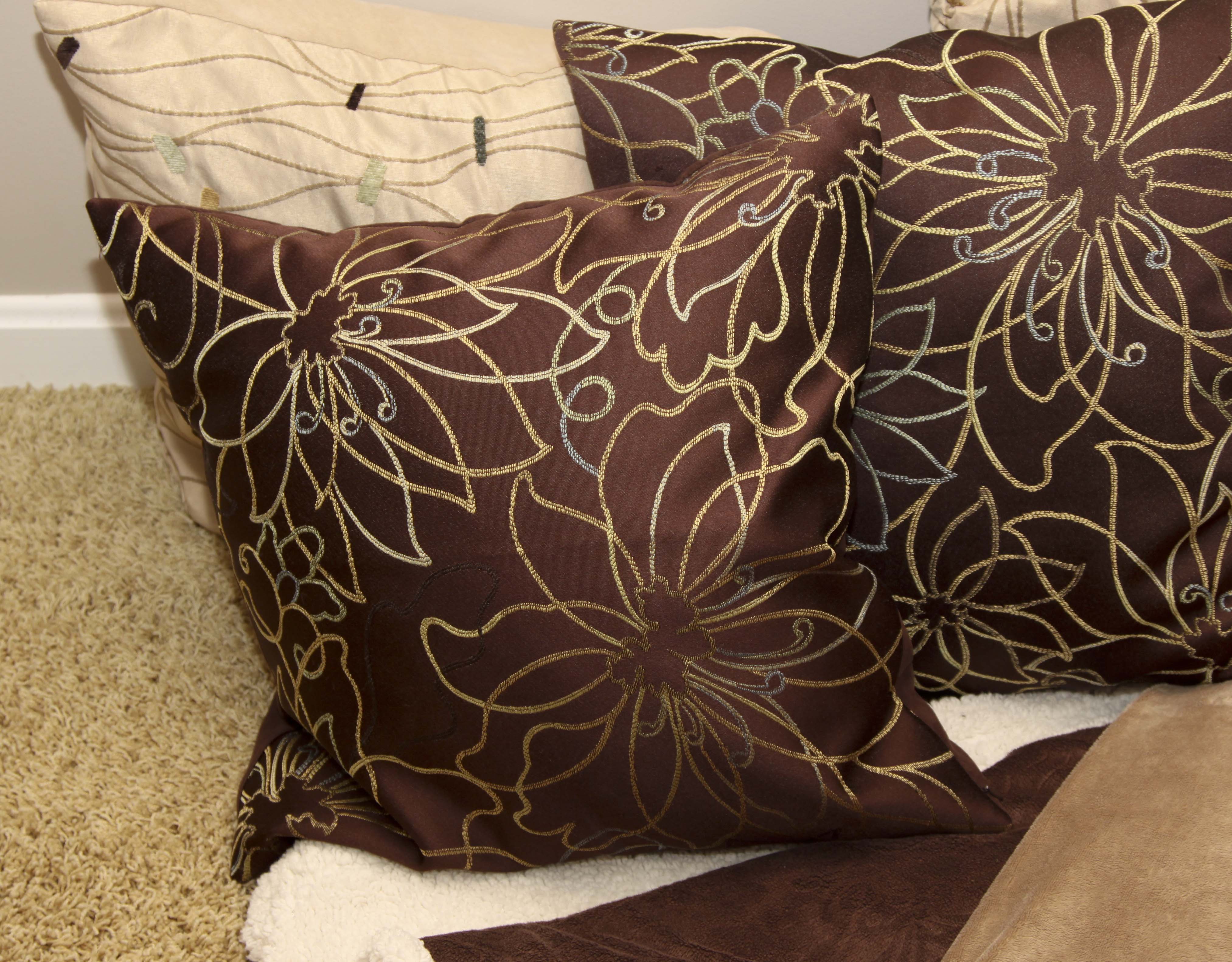 Cozy Brown and Tan Accent Pillows and Throws