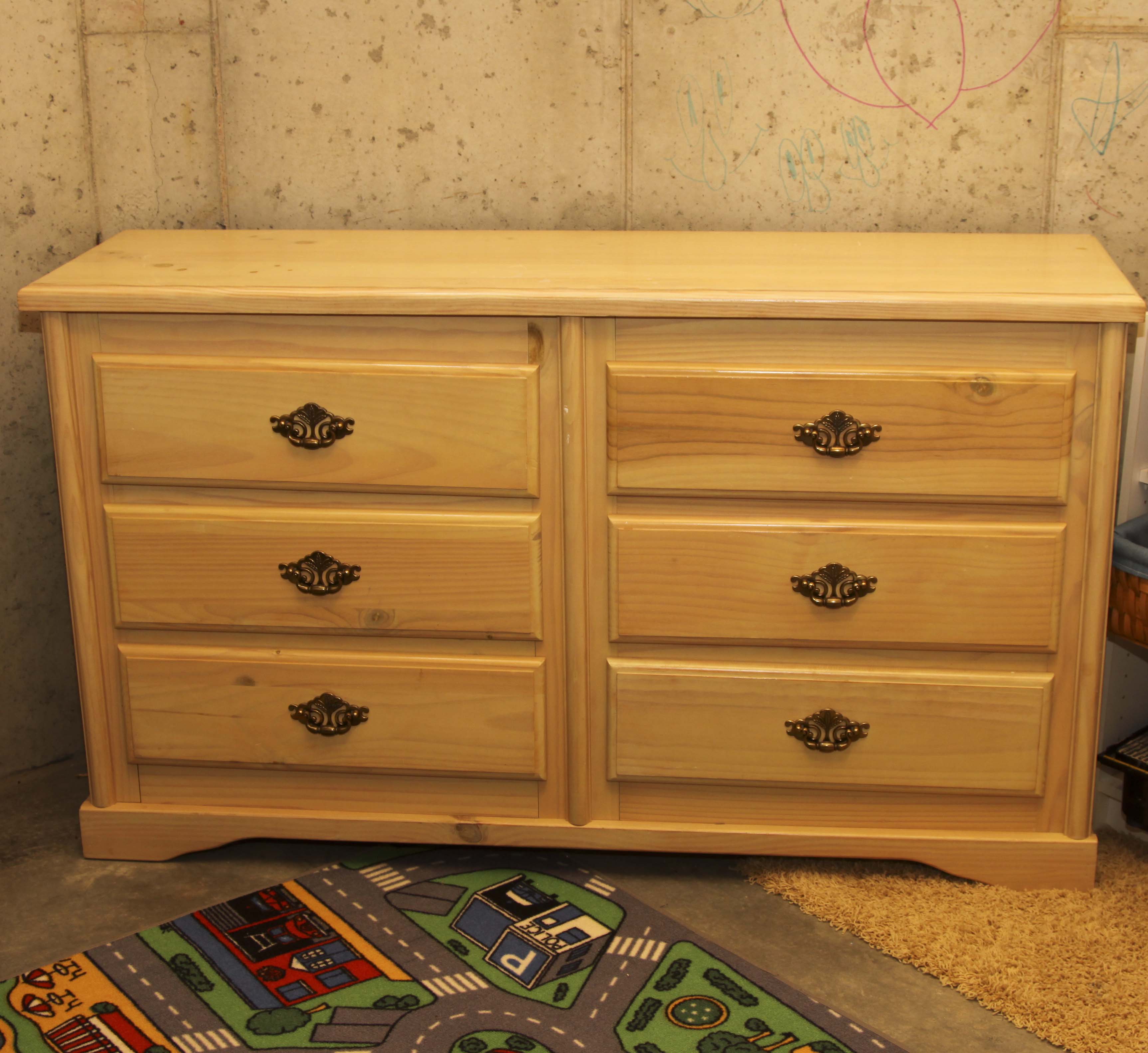 Convertible Knotty Pine Dresser/Changing Table with Mirror