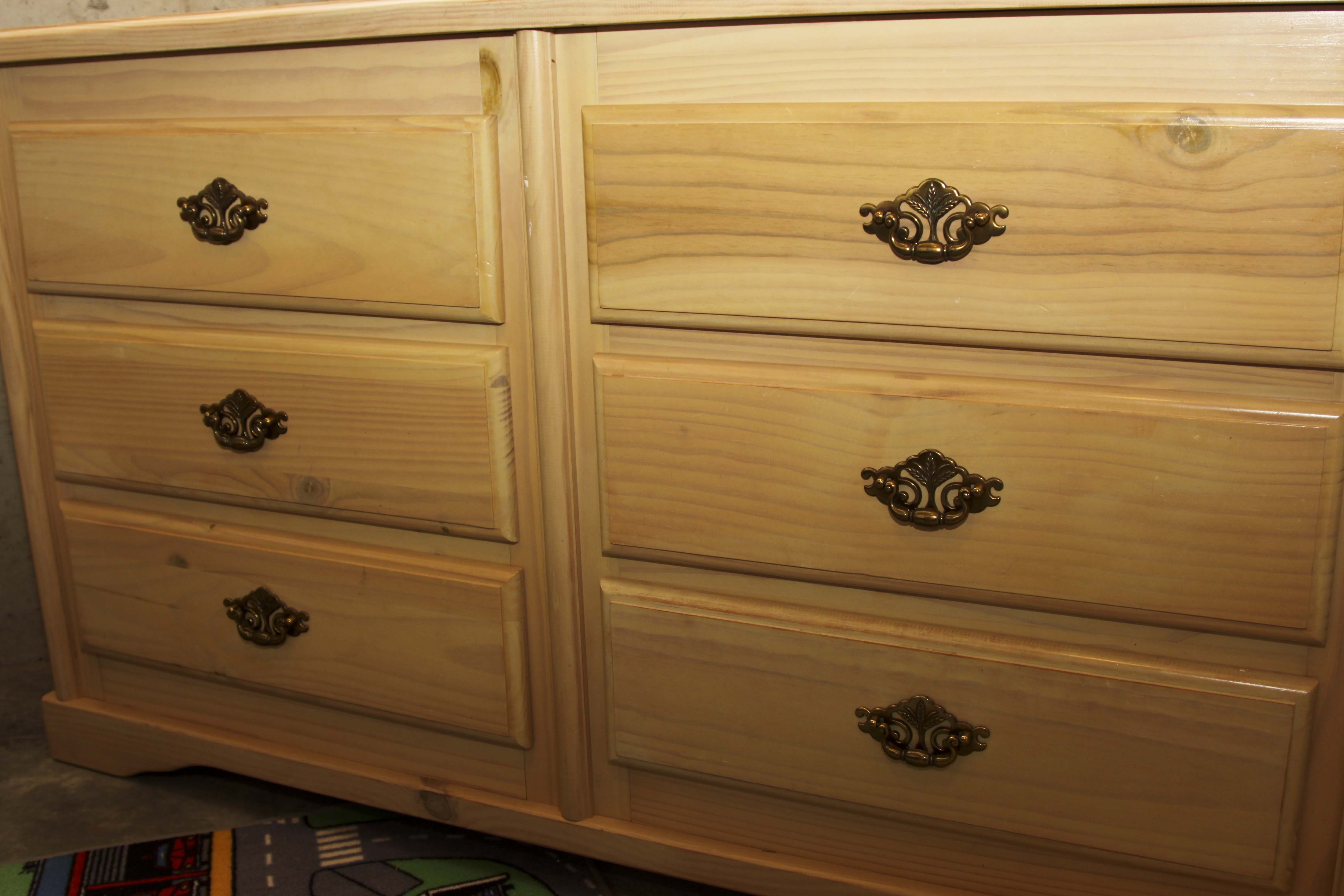 Convertible Knotty Pine Dresser/Changing Table with Mirror