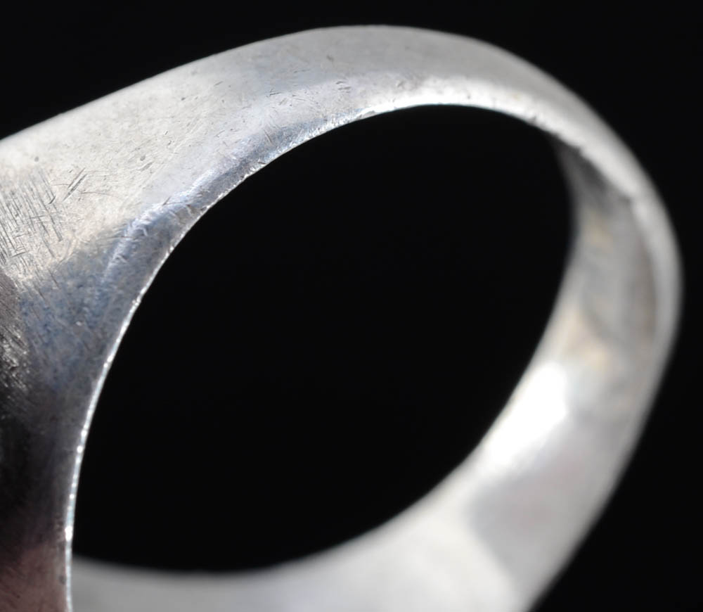 Keith James Signed Native American Navajo Silver and Turquoise Ring