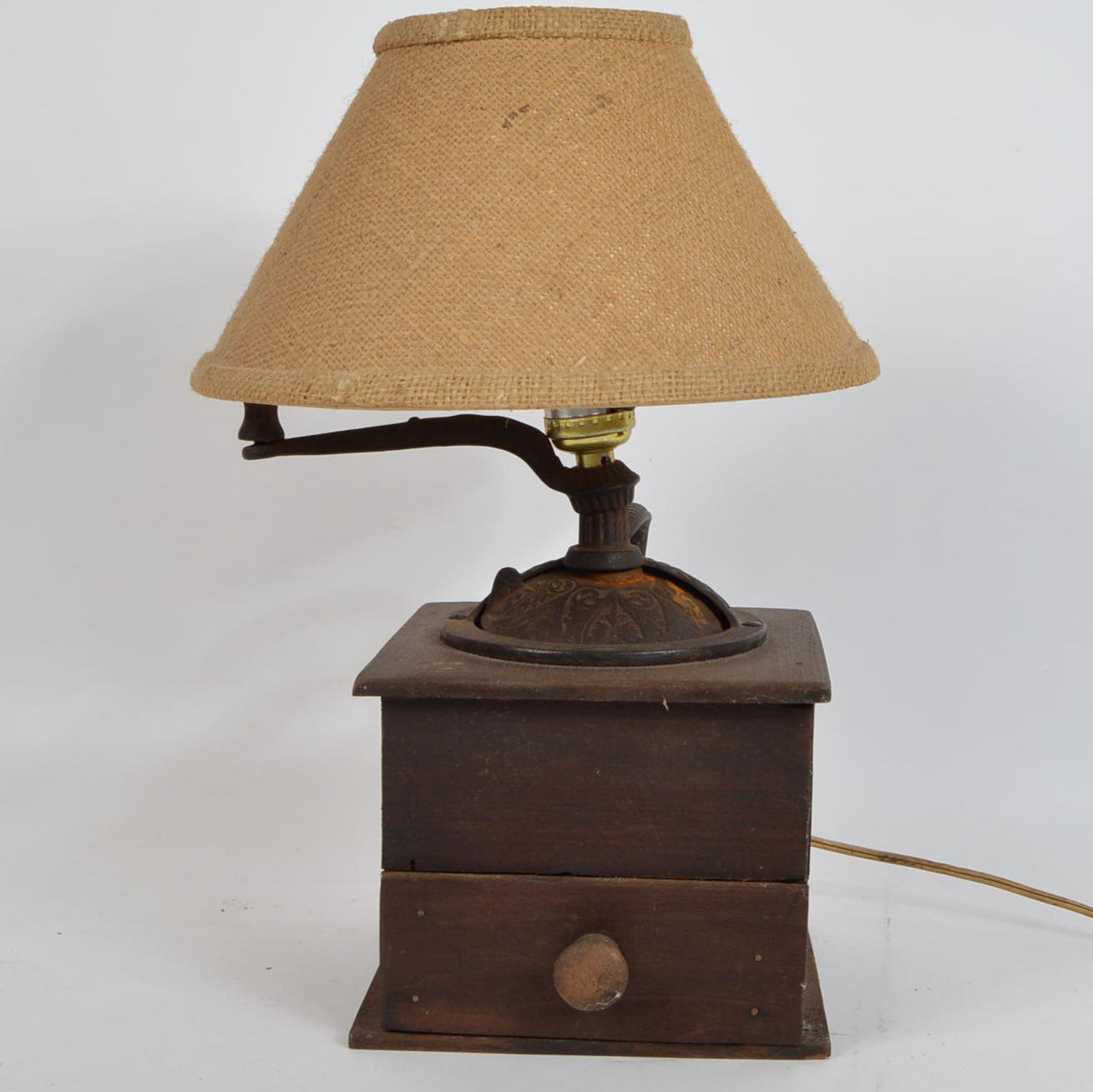 Vintage Coffee Grinder Lamp