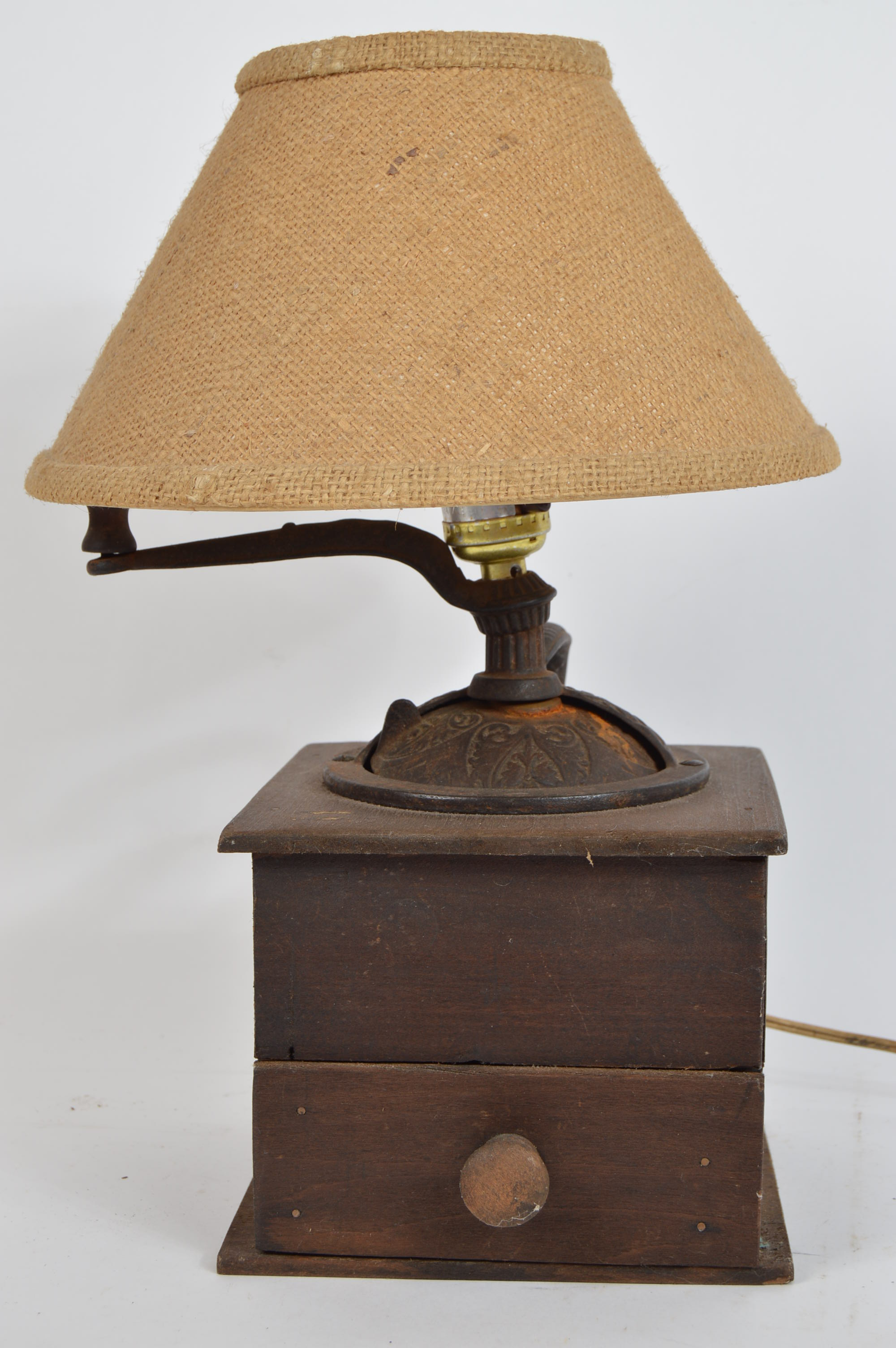 Vintage Coffee Grinder Lamp