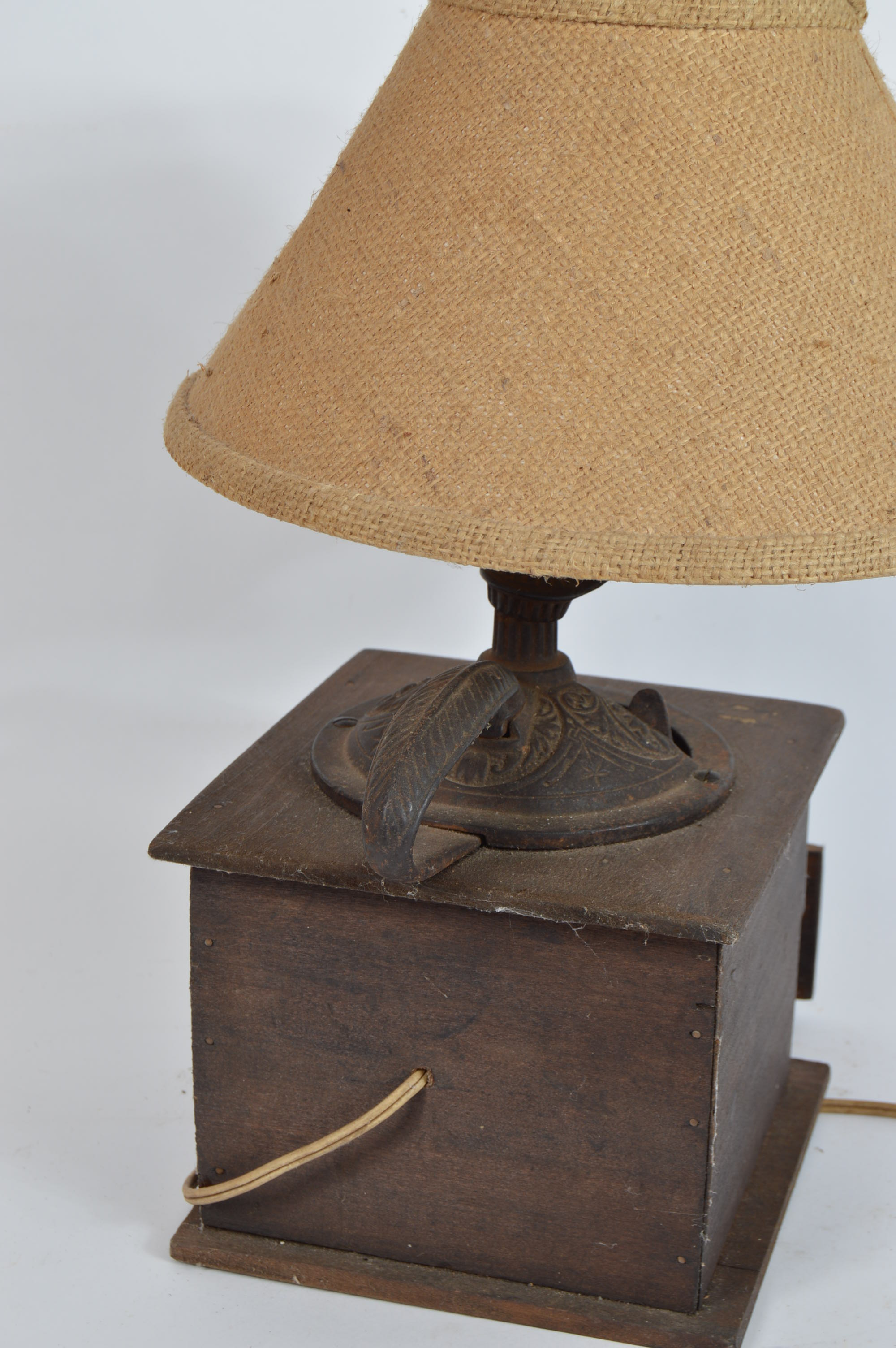 Vintage Coffee Grinder Lamp