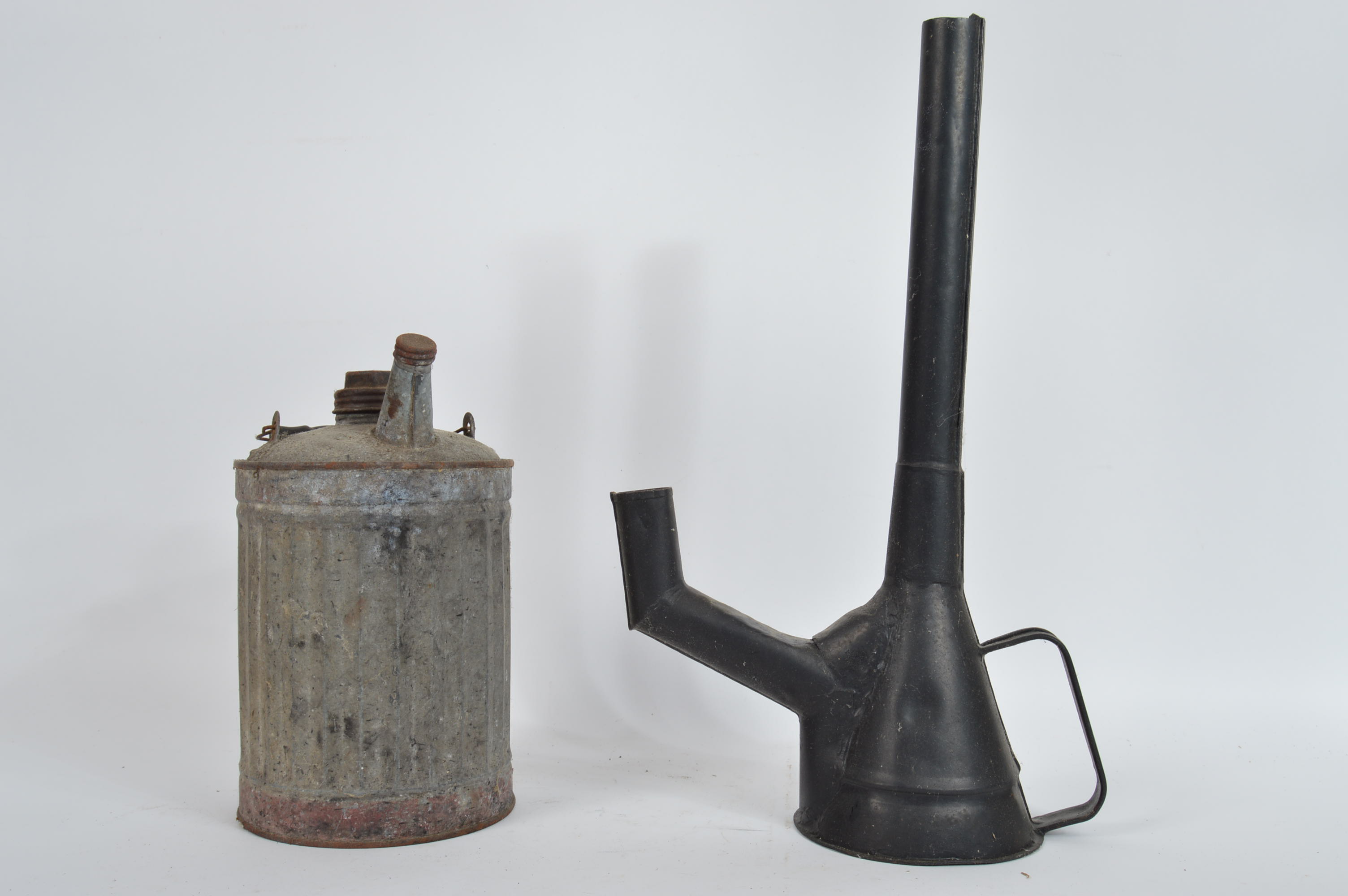 Vintage Metal Gas Can and Funnel