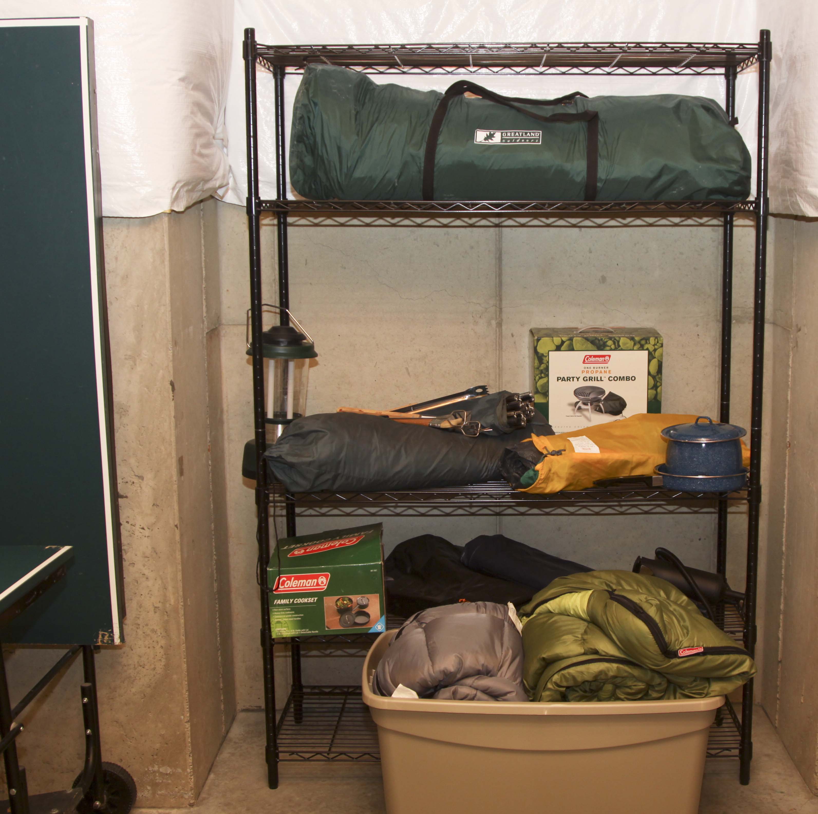 Camping Gear including 8-Person Tent, Two Air Mattresses, Four Sleeping Bags and More