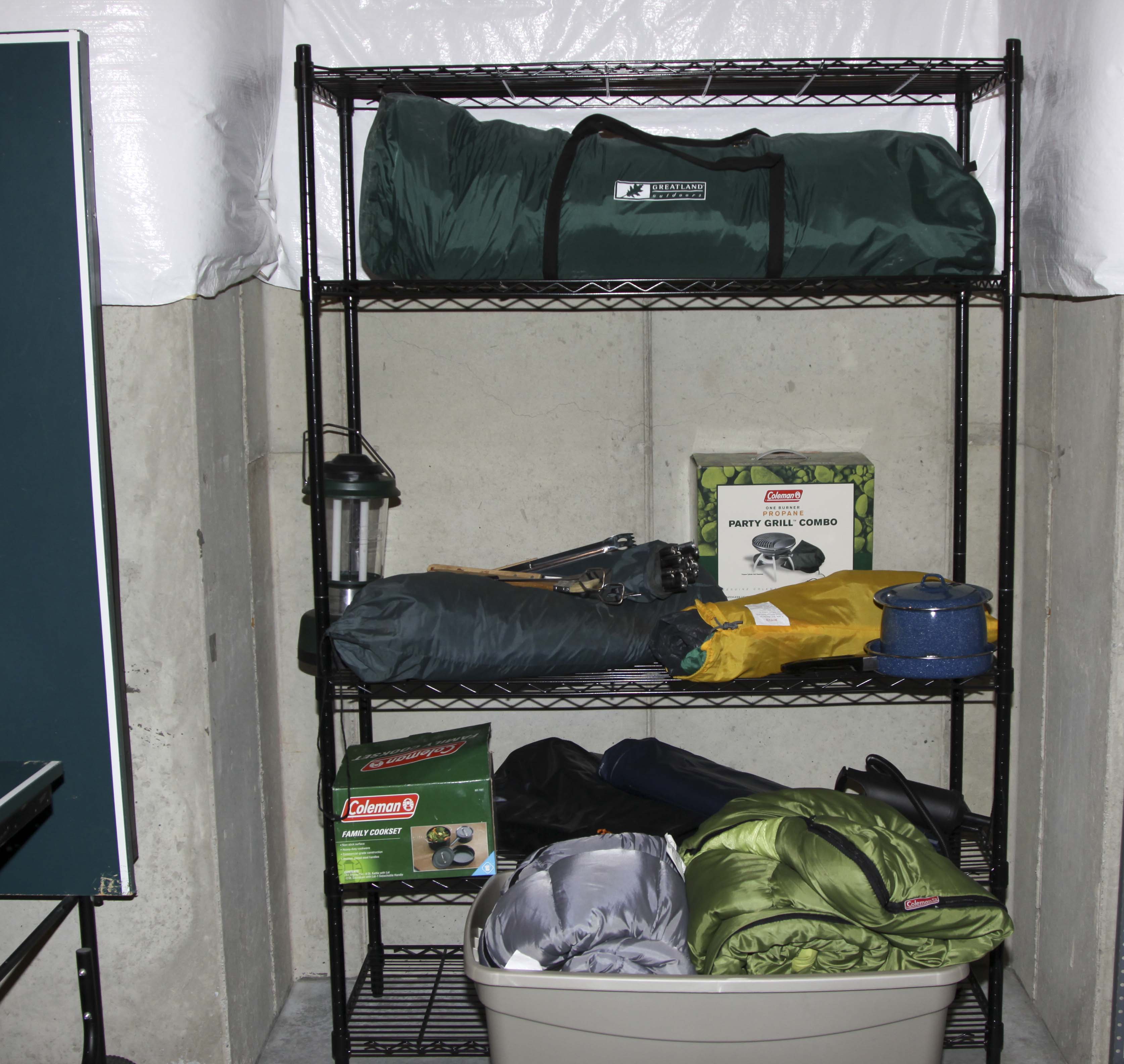 Camping Gear including 8-Person Tent, Two Air Mattresses, Four Sleeping Bags and More