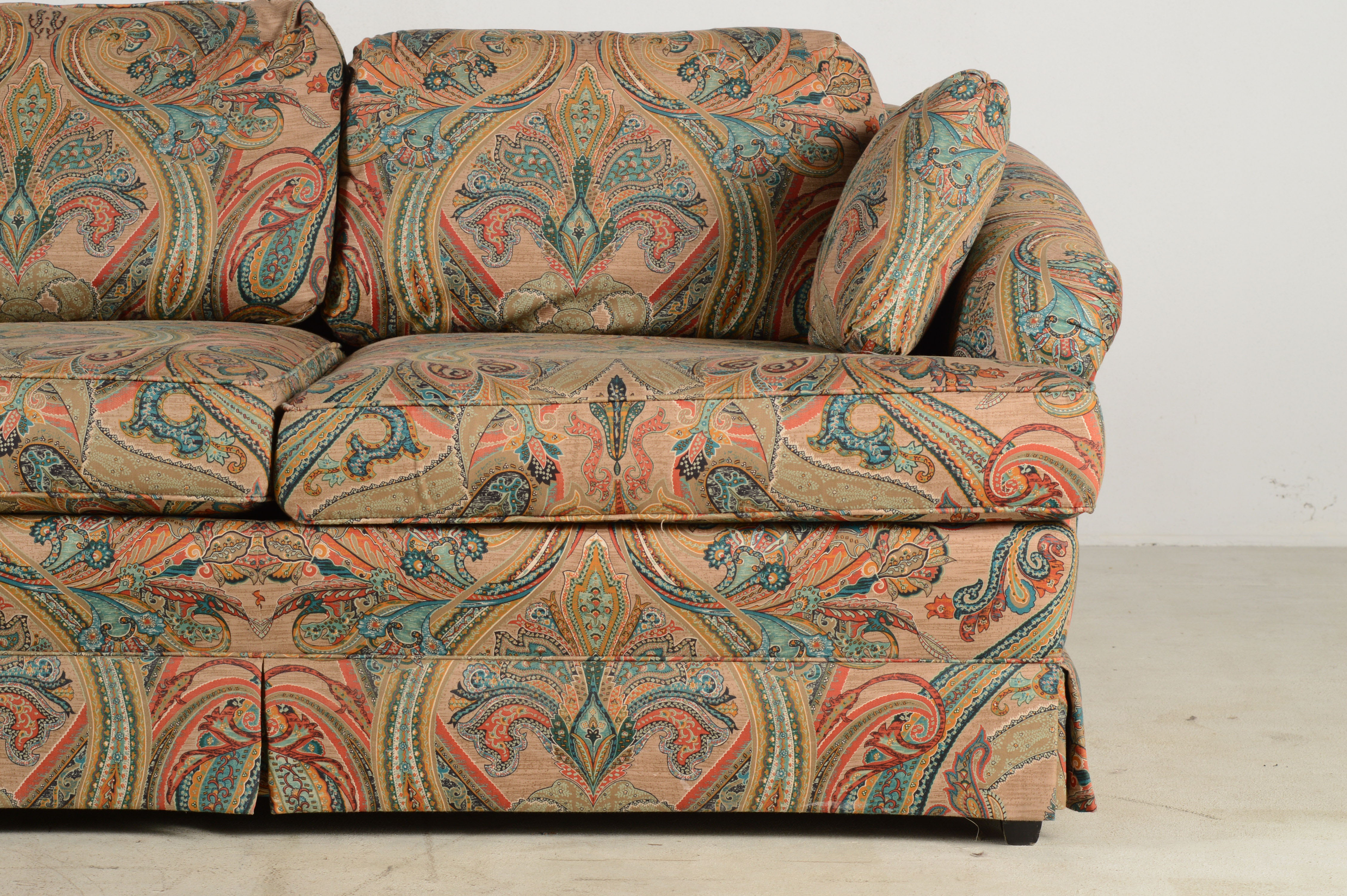 J. Royale Paisley Print Sofa