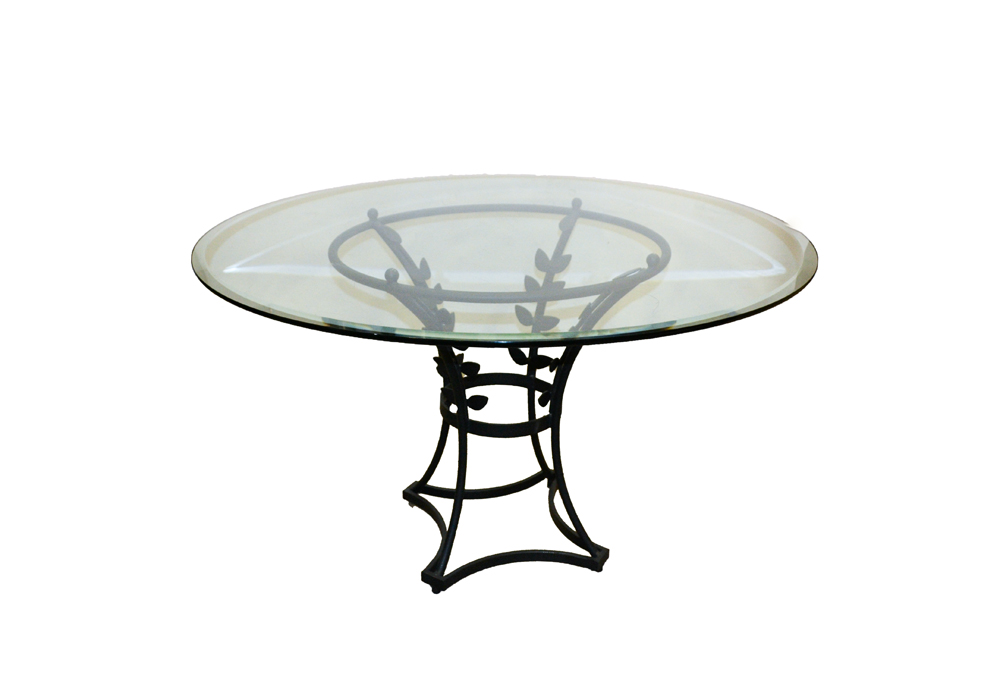 Glass Top Wrought Iron Table