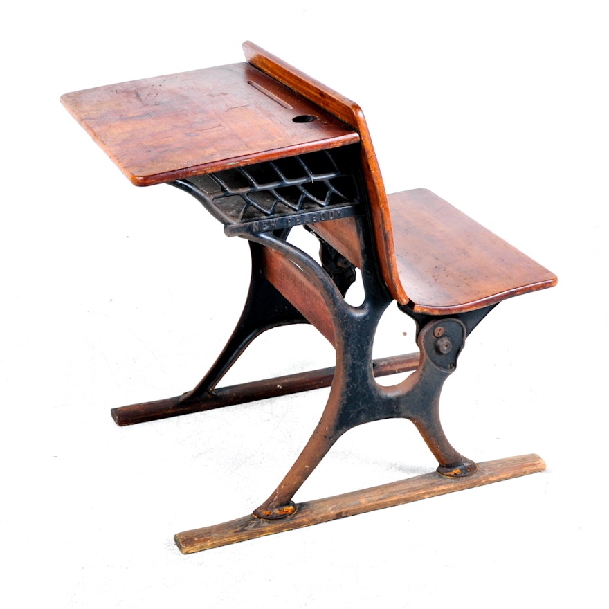 Antique New Peabody School Desk