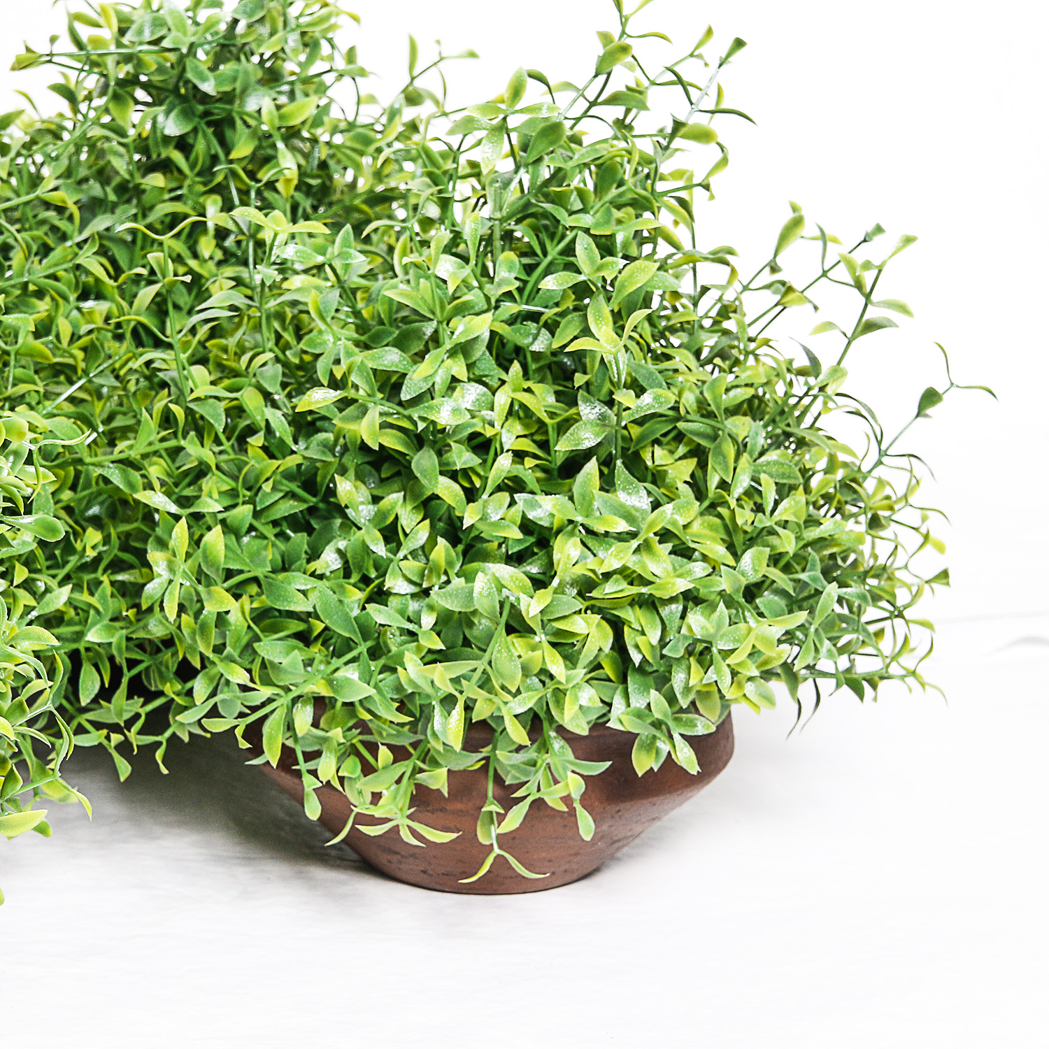 Collection of Eight Silk Plants with Pottery Vases