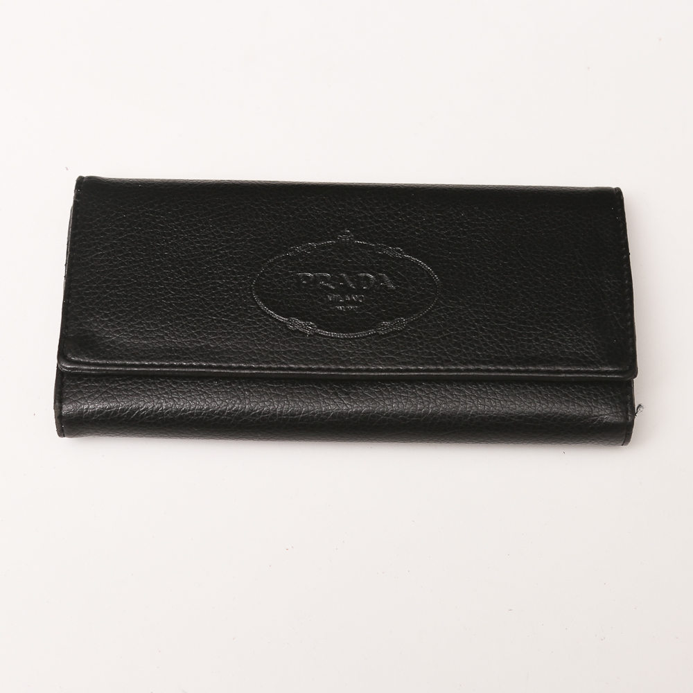 Prada Black Leather Woman's Wallet