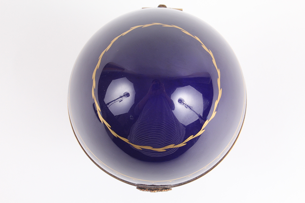 Fabergé Limoges and Sterling Silver Swan Egg Music Box