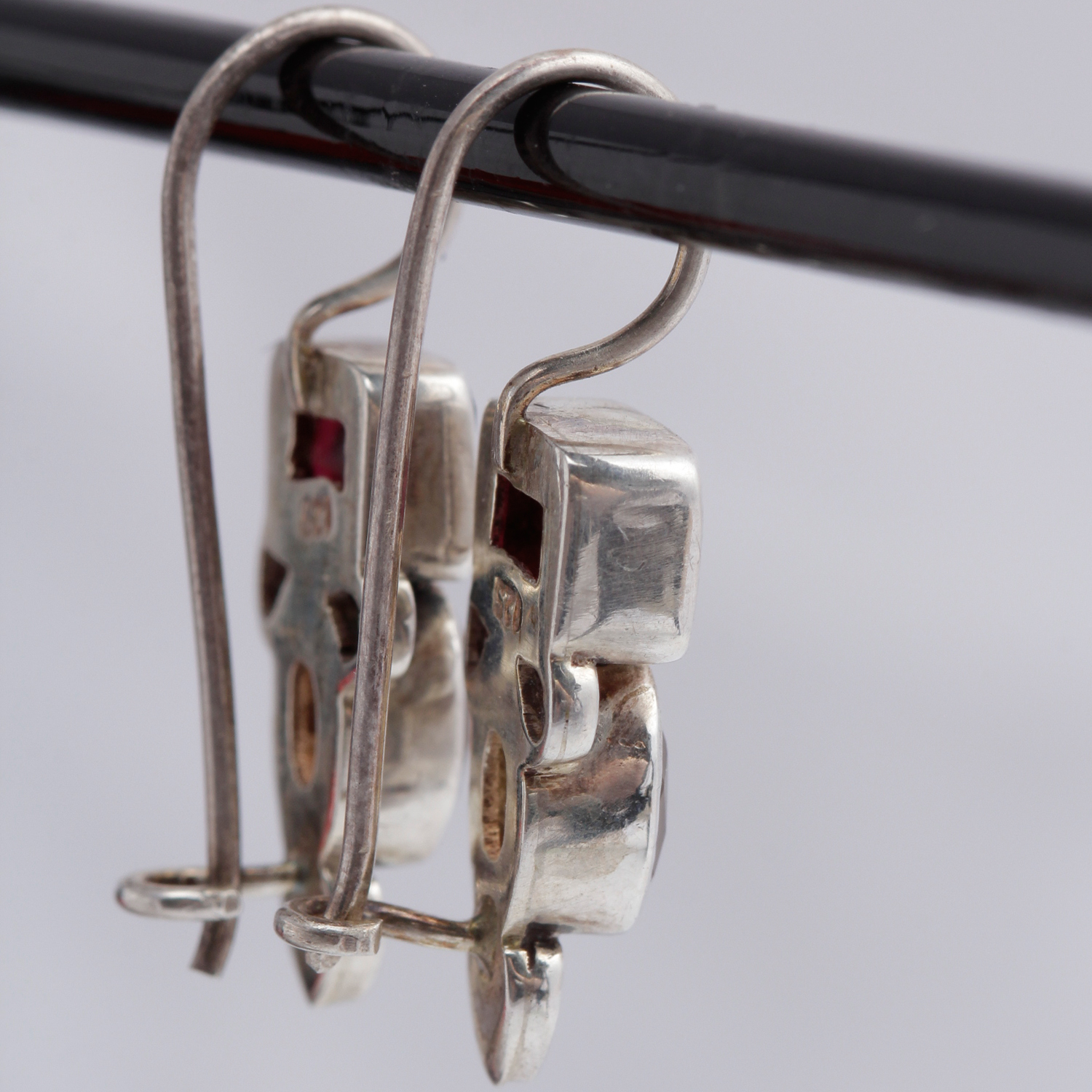 Sterling Silver Garnet and Citrine Earrings