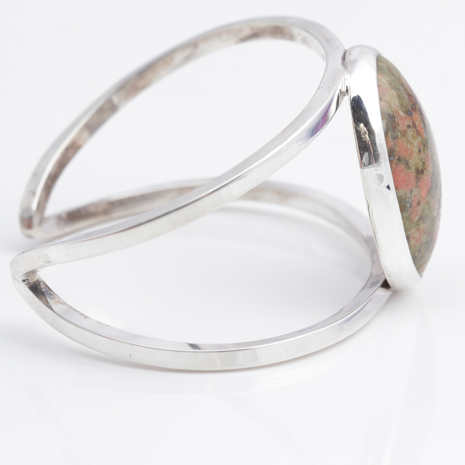 Sterling Silver Unakite Cuff