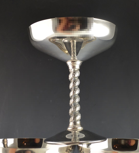 Six Cortaga Silver Plated Grape Cluster Stem Champagne Glasses