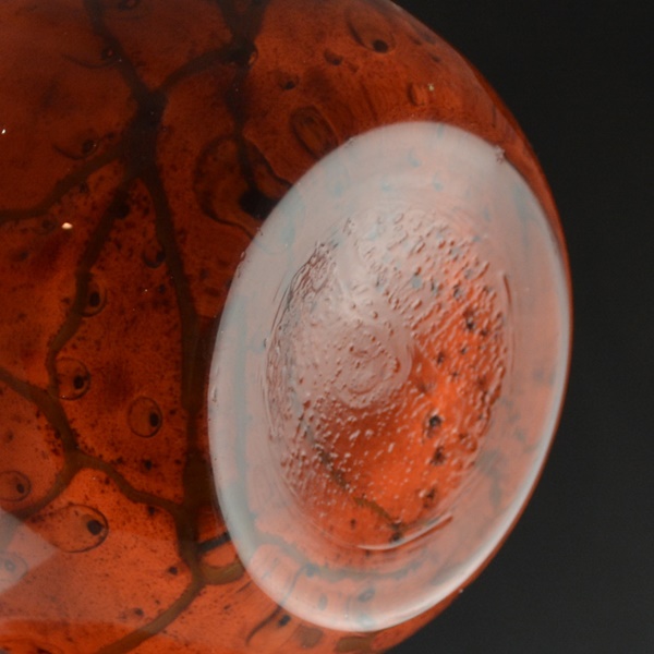 Two Contemporary Orange Glass Vases