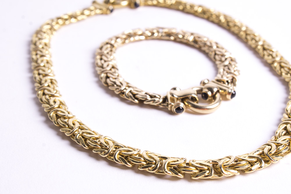 14K Italian Gold Vior Necklace and Bracelet