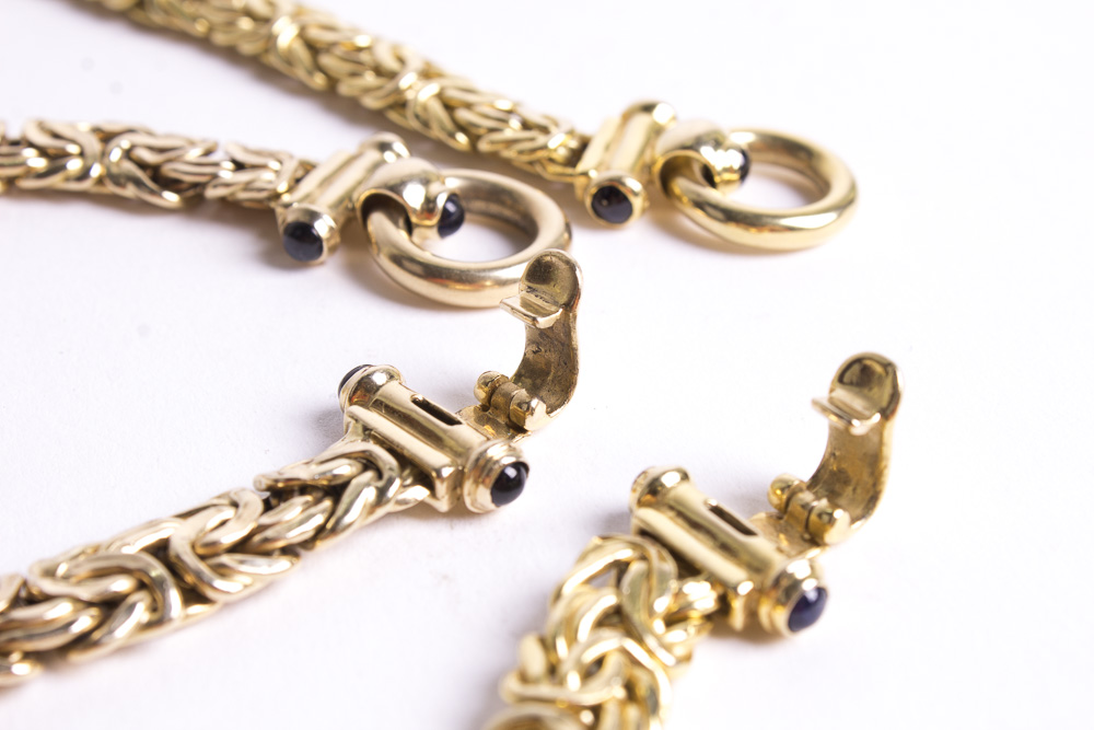 14K Italian Gold Vior Necklace and Bracelet