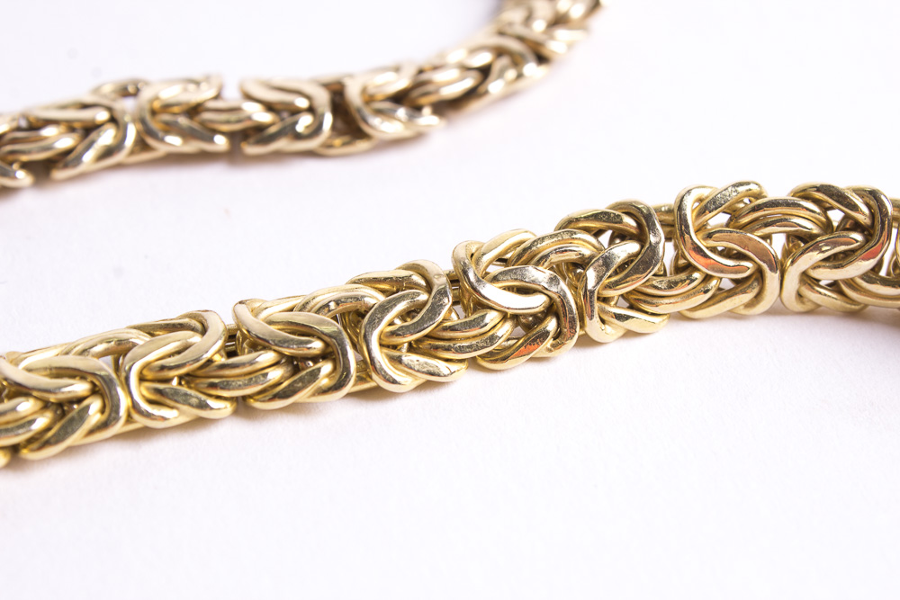 14K Italian Gold Vior Necklace and Bracelet