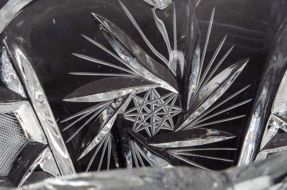 Vintage Cut Glass Fan Vase