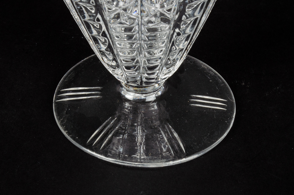 Vintage Cut Glass Fan Vase
