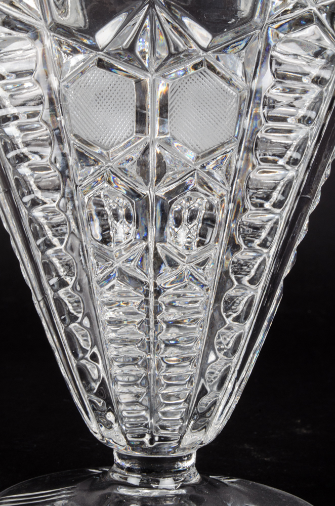 Vintage Cut Glass Fan Vase