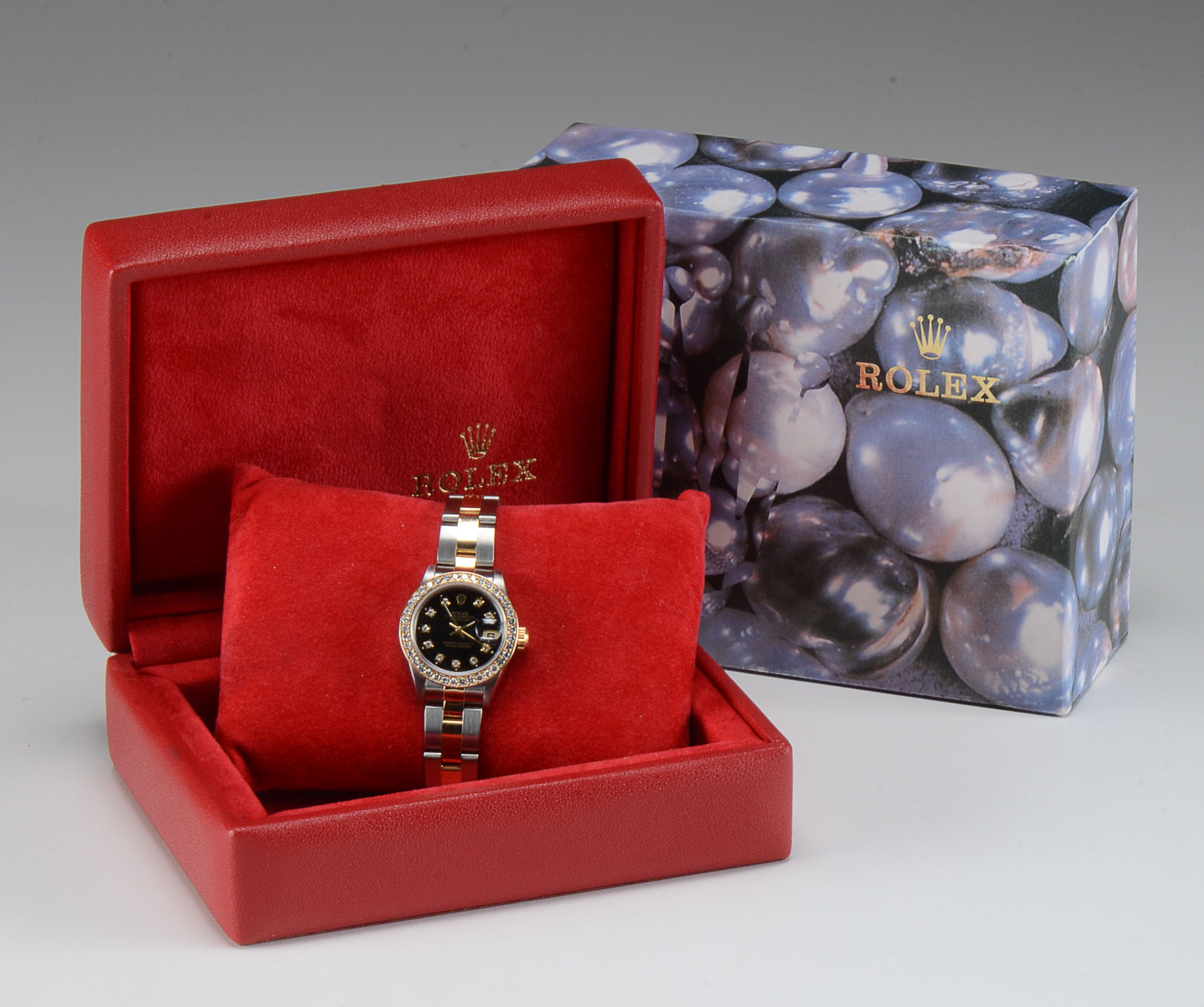 Women's Rolex Datejust 18K Yellow Gold and Stainless Steel Diamond Dial and Bezel Automatic Watch