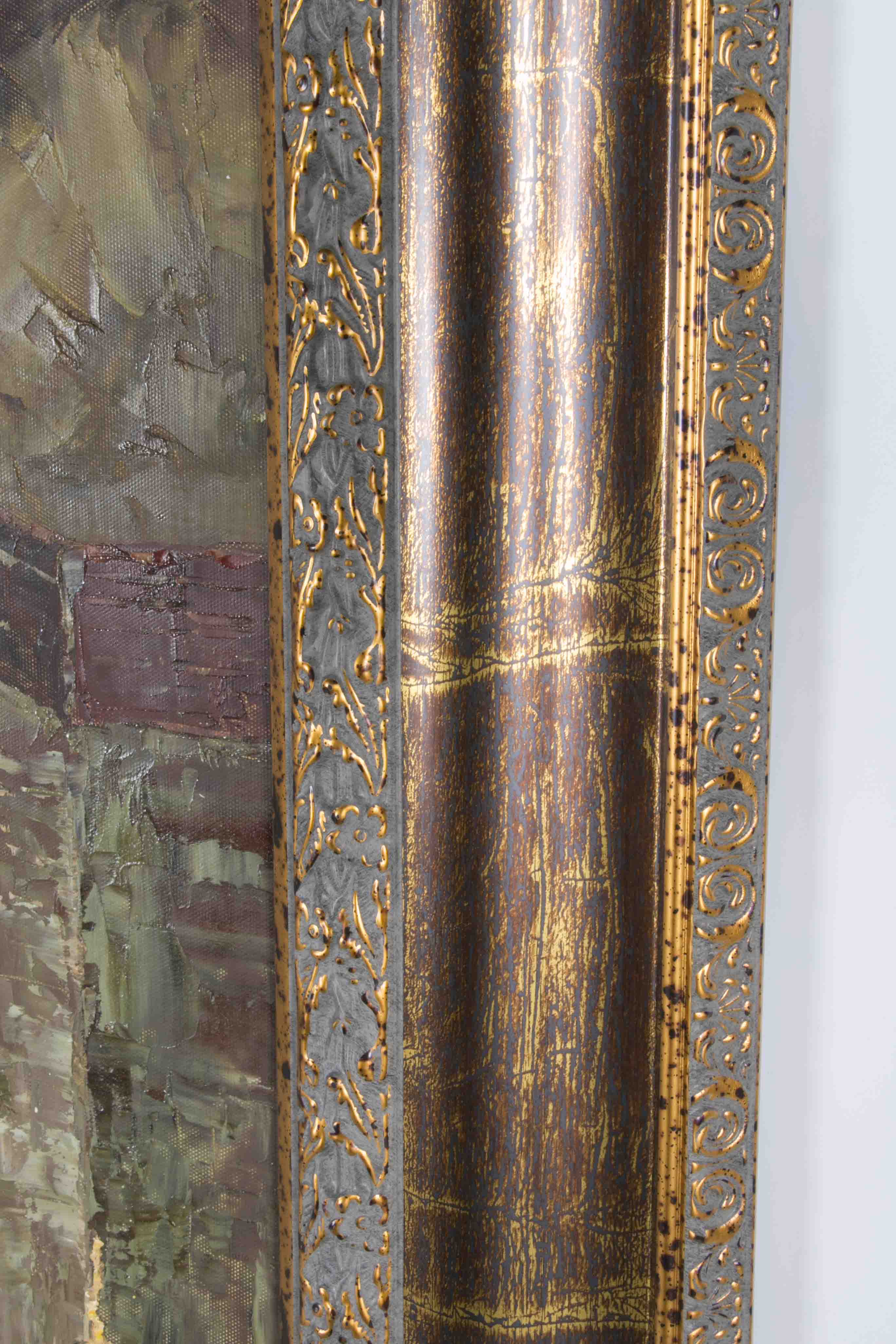 Original Oil Painting of Interior Scene with Piano