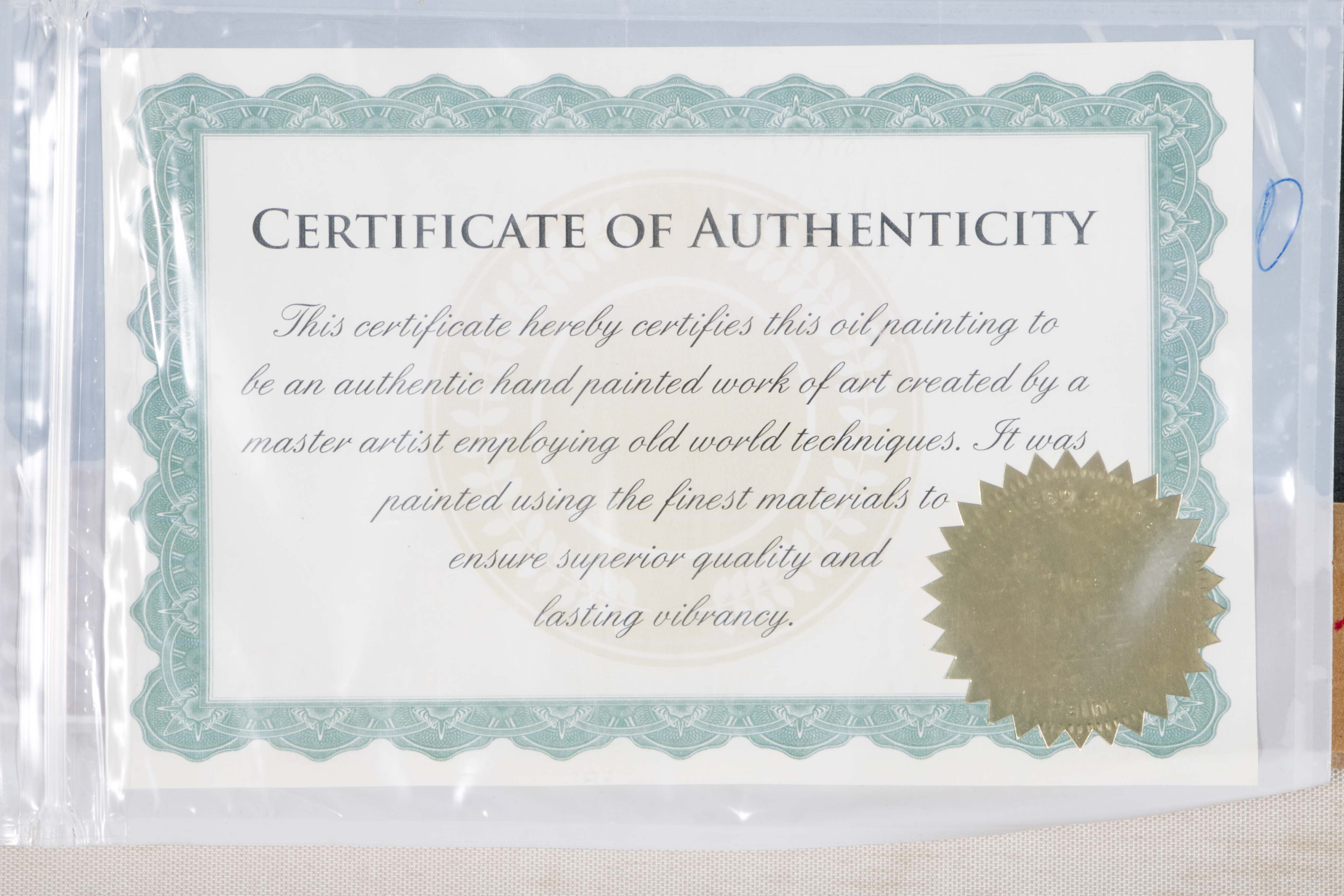 Original Oil Painting of Interior Scene with Piano