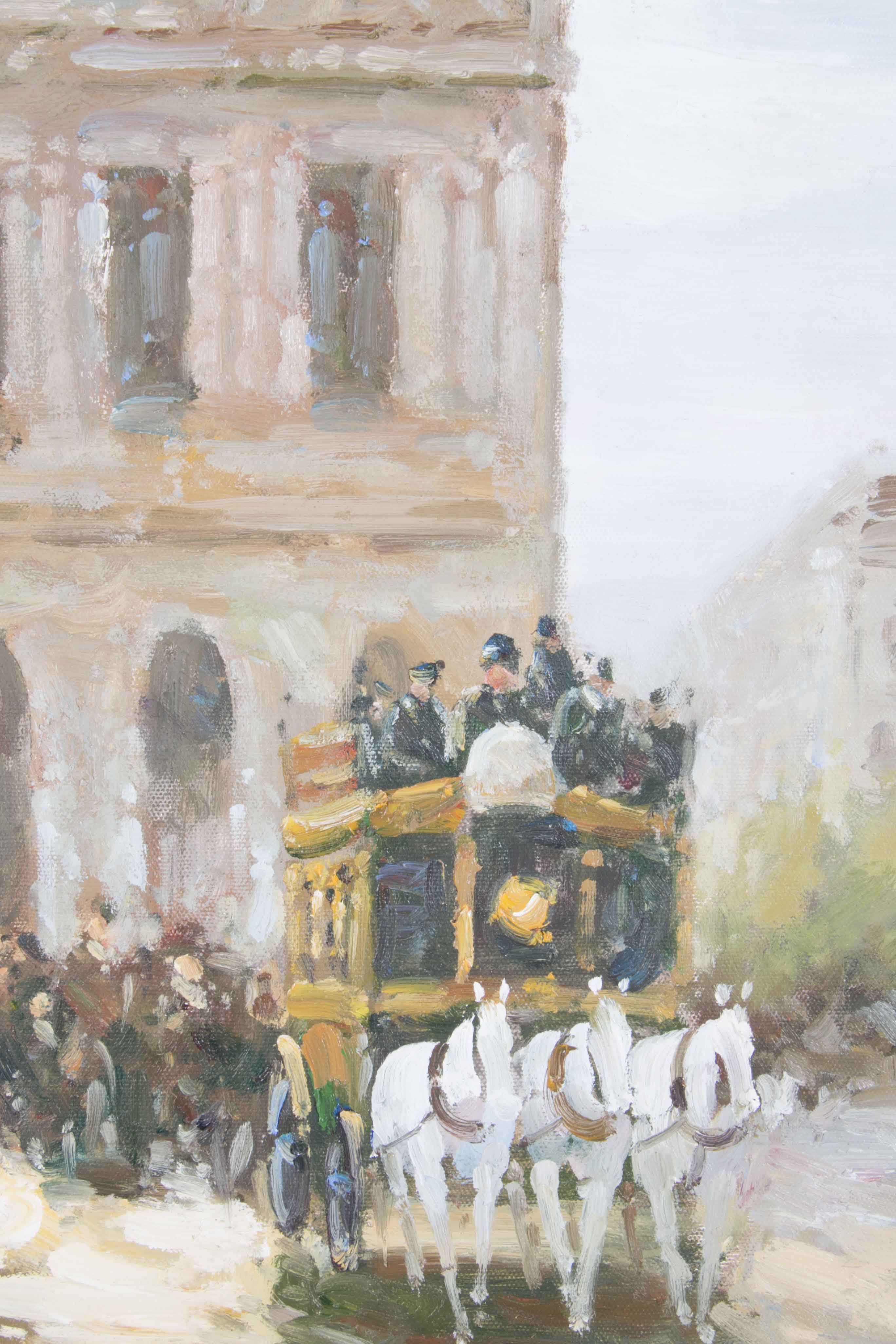 Framed Oil Painting of a Parisian Cityscape