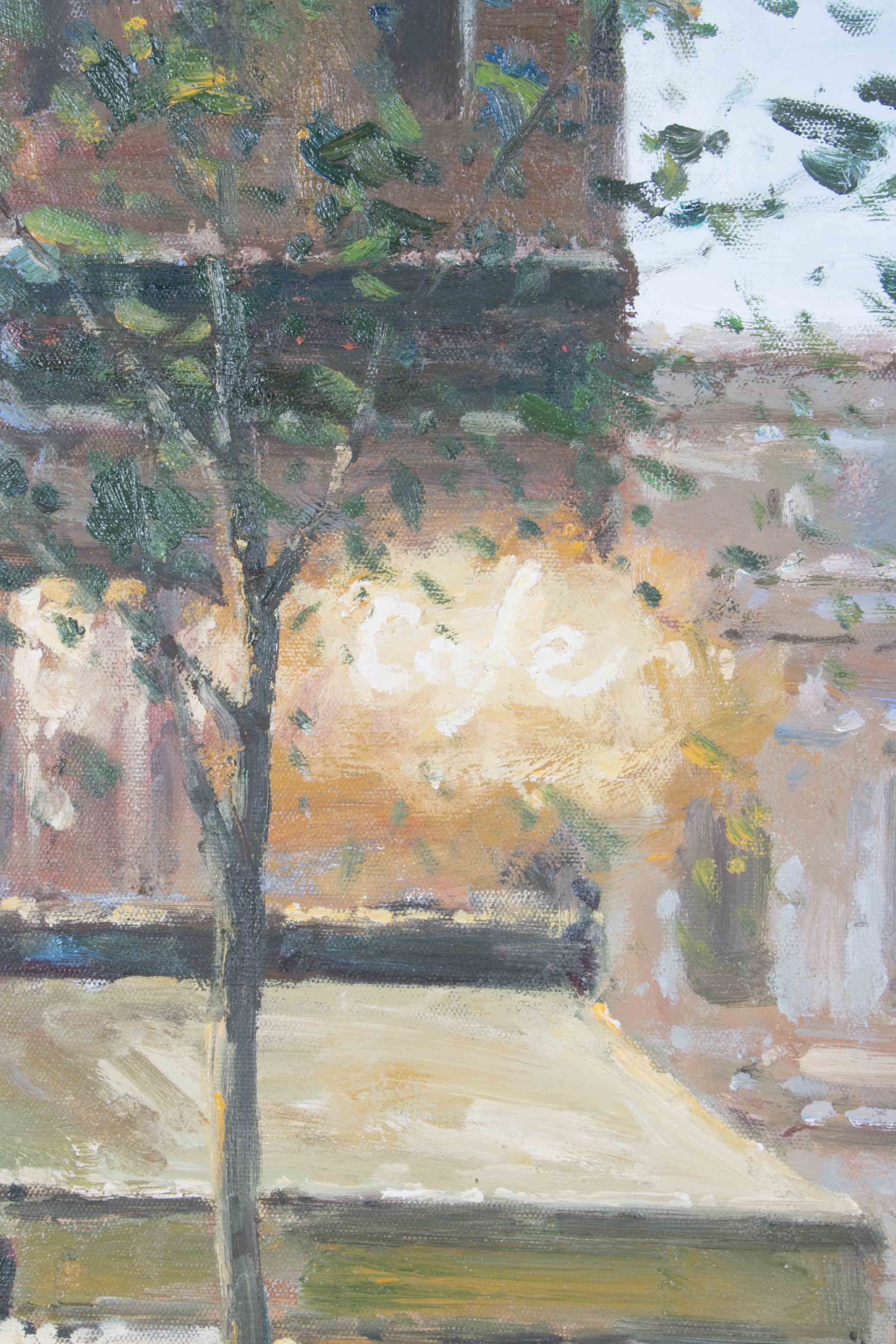 Framed Oil Painting of a Parisian Cityscape