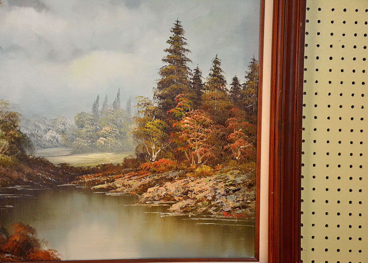 Large Framed and Signed Landscape Oil Painted by Beaker
