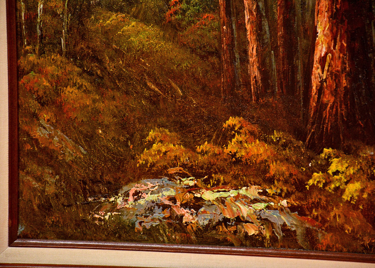 Large Framed and Signed Landscape Oil Painted by Beaker