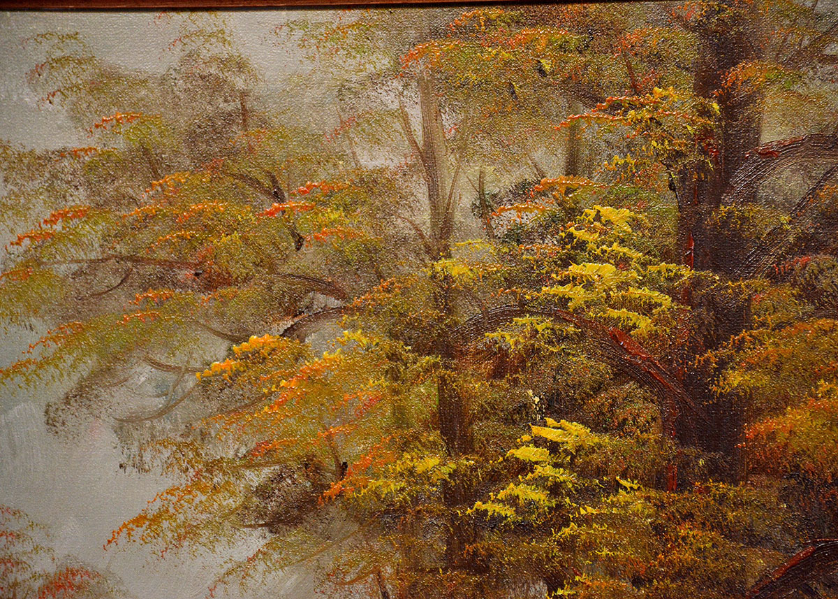 Large Framed and Signed Landscape Oil Painted by Beaker